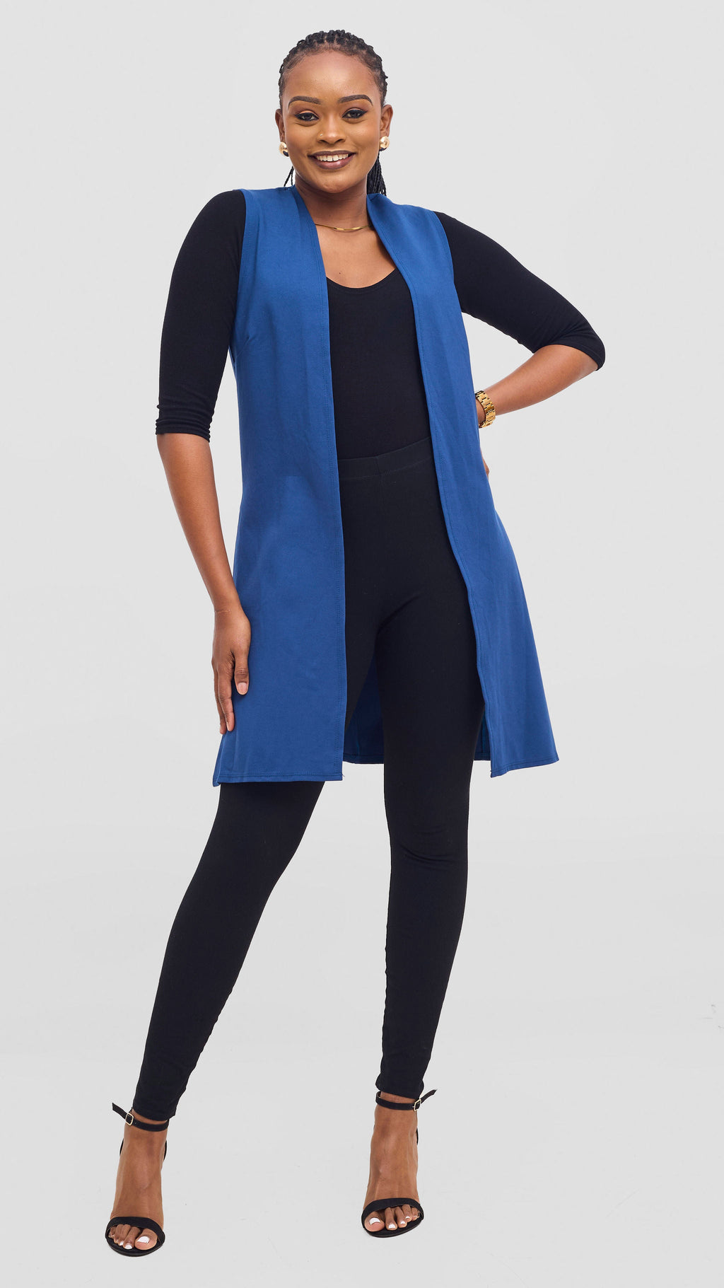 Vivo Waridi Sleeveless Overcoat - Dark Teal