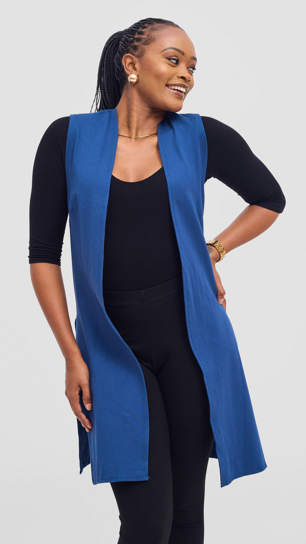 Vivo Waridi Sleeveless Overcoat - Dark Teal