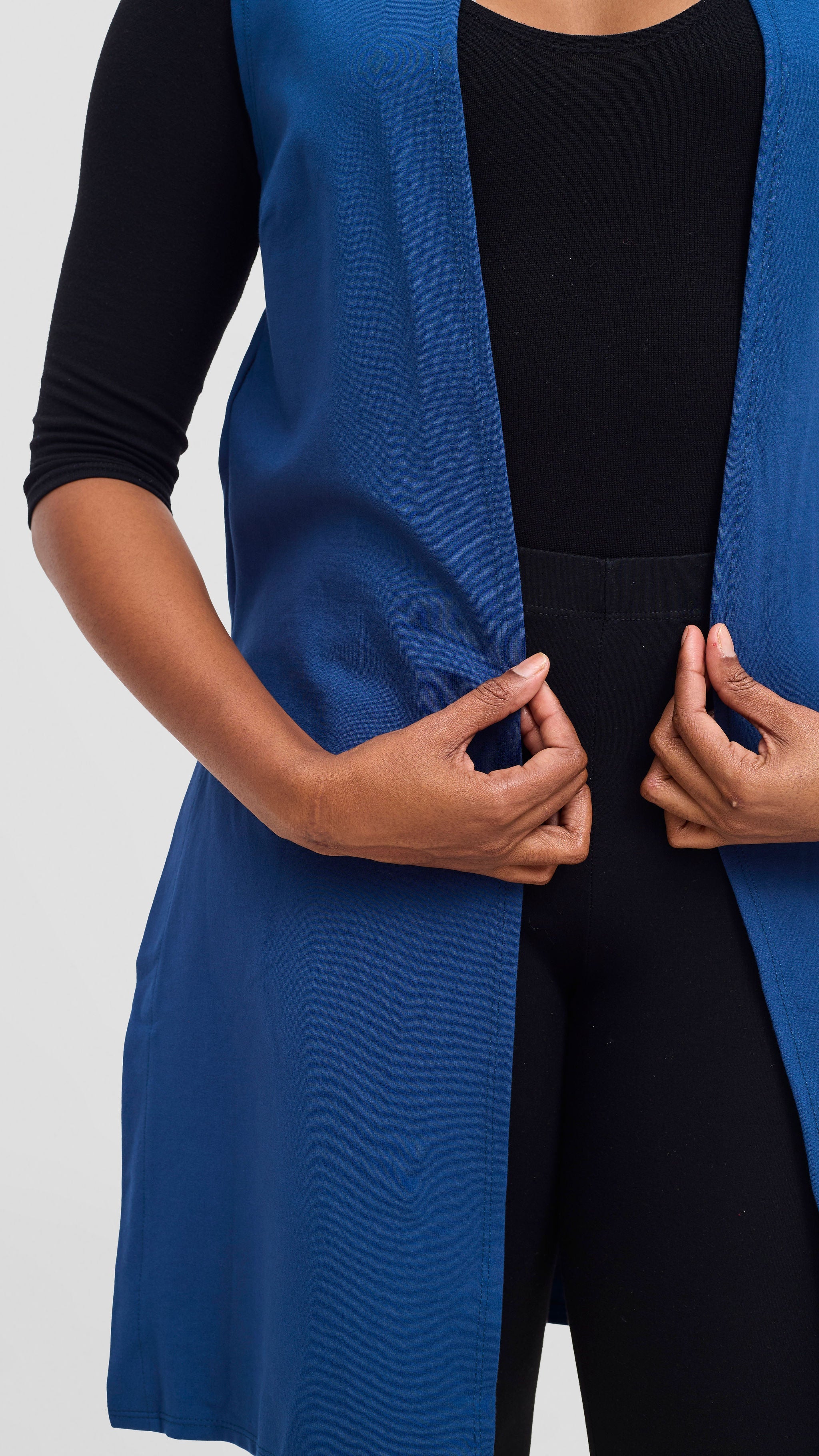 Vivo Waridi Sleeveless Overcoat - Dark Teal