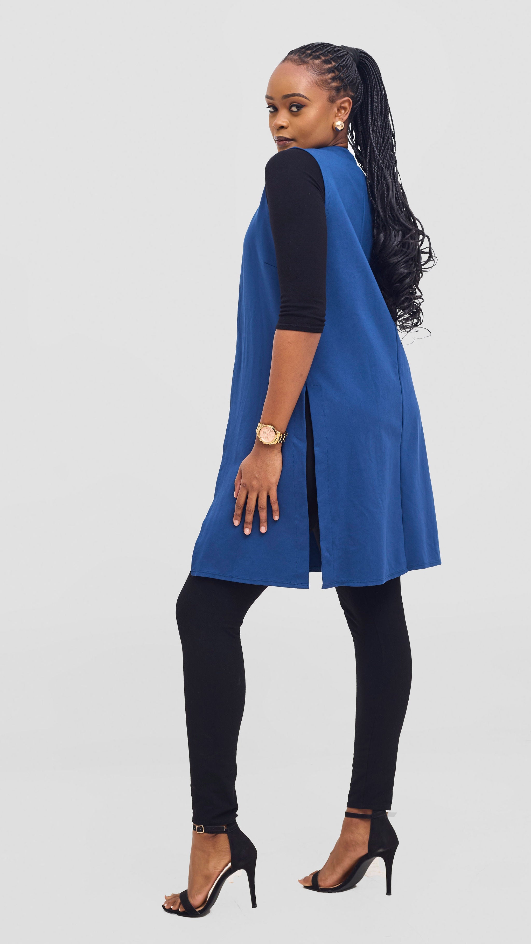 Vivo Waridi Sleeveless Overcoat - Dark Teal