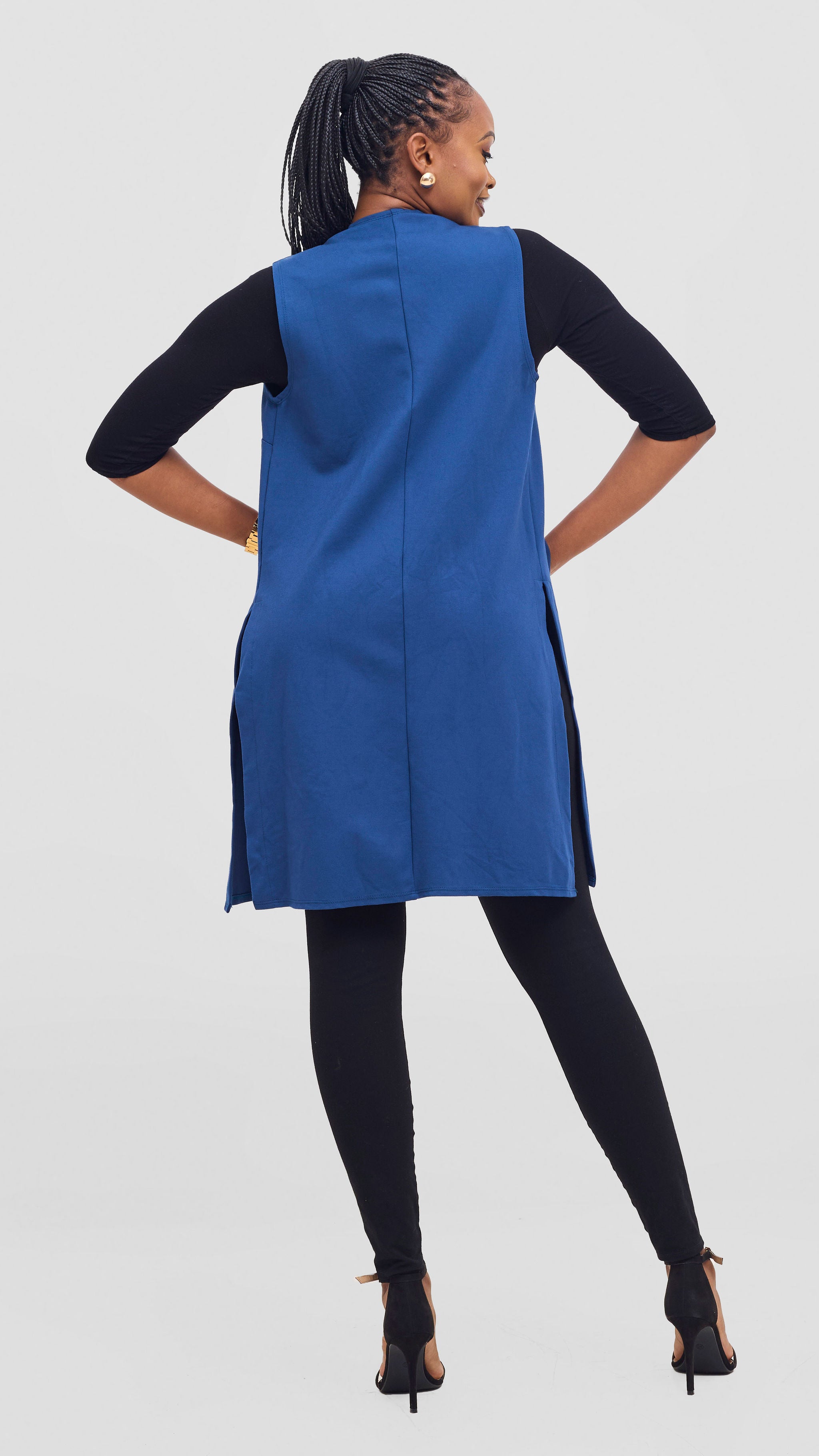 Vivo Waridi Sleeveless Overcoat - Dark Teal