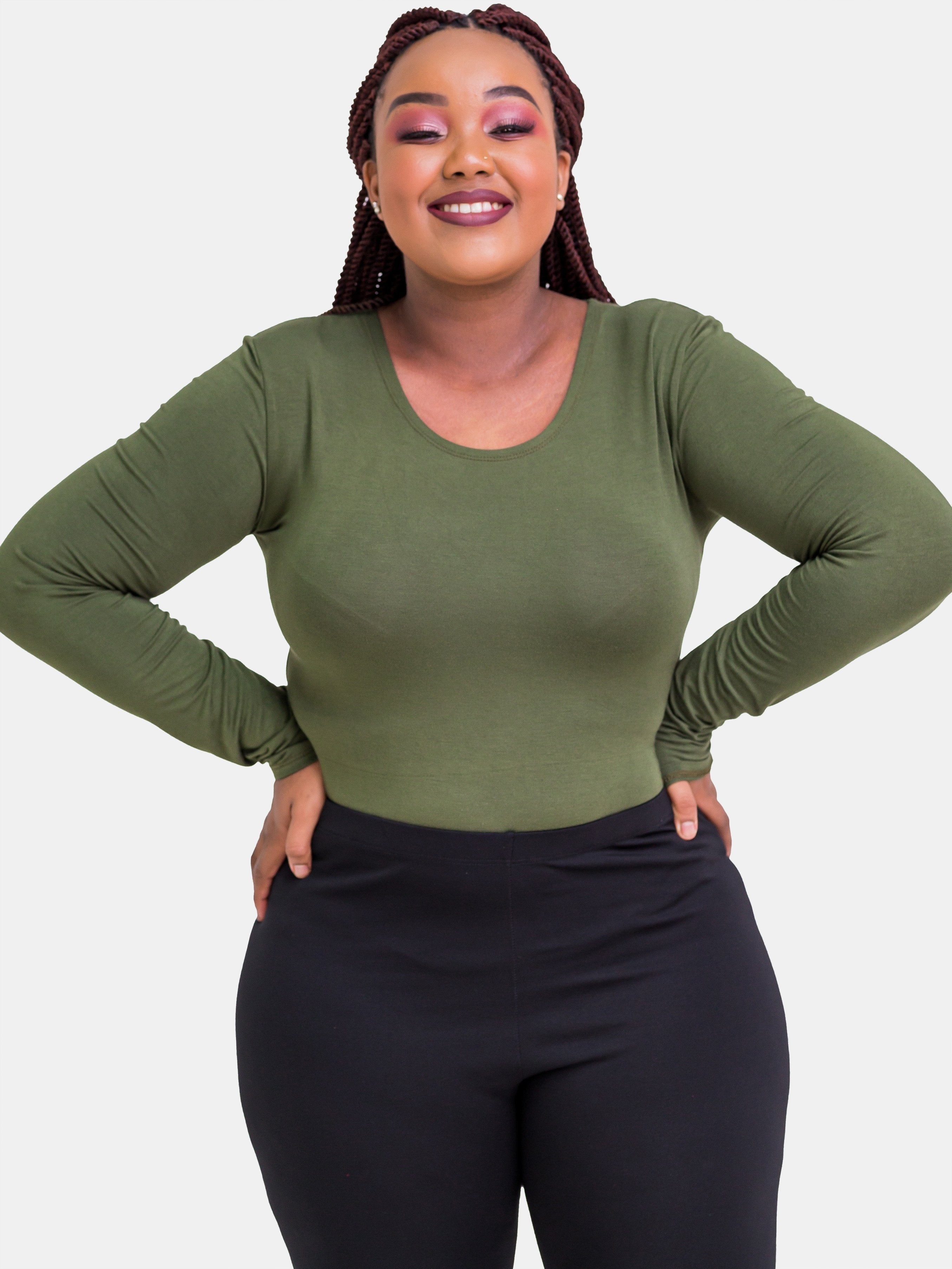 Vivo Basic Long Sleeved Bodysuit - Hunters Green - Shop Zetu