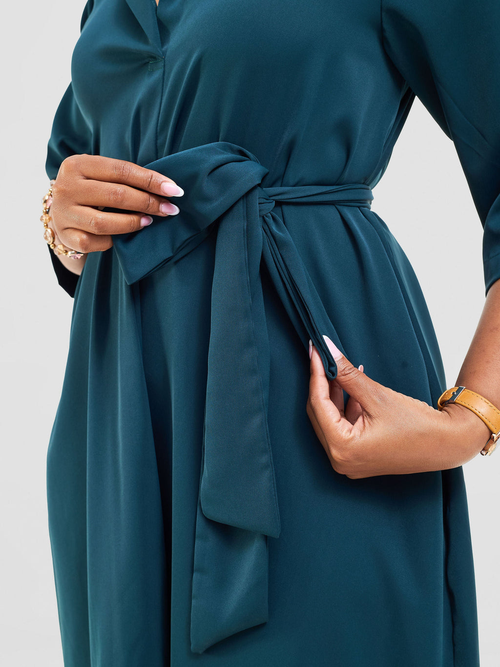 Vivo Yumi High Low Shirt Dress - Dark Teal