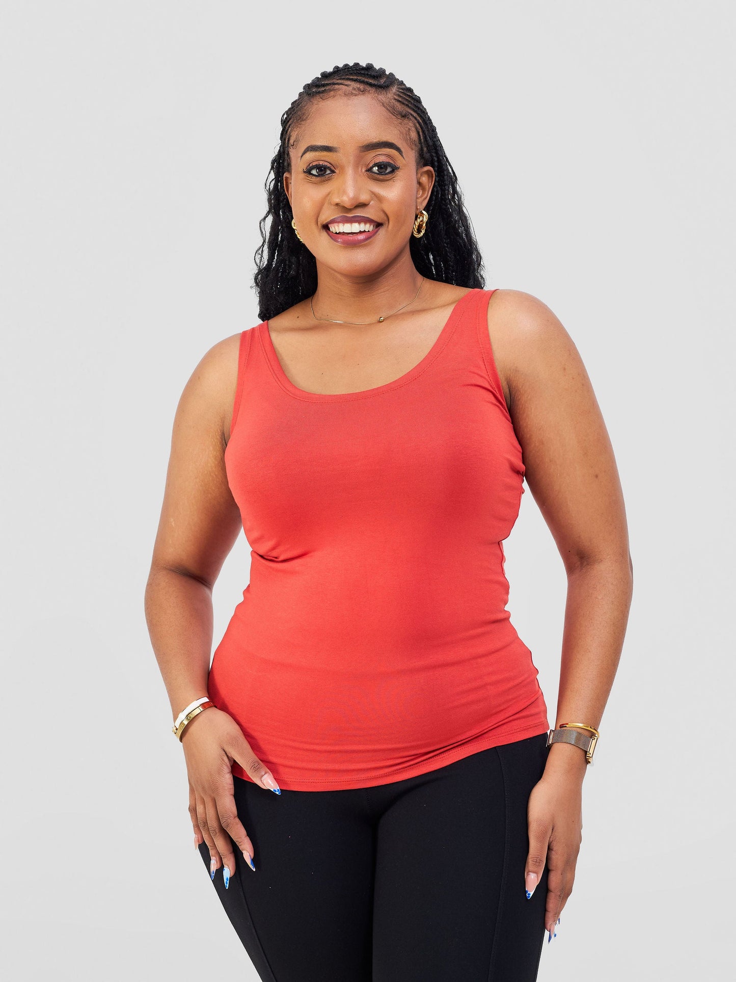 Vivo Basic Drop Shoulder Top - Burnt Orange
