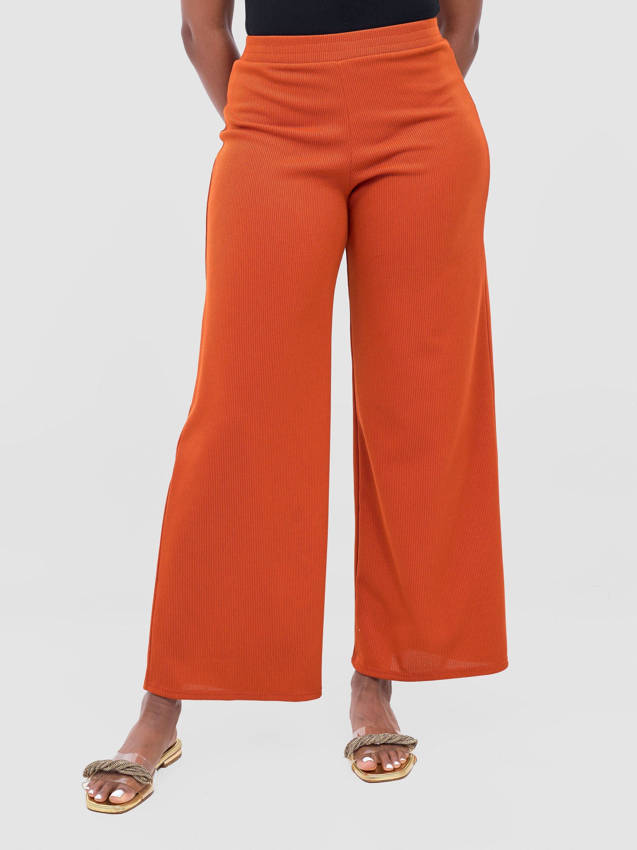 Vivo Rema Straight Leg Pants - Burnt Orange