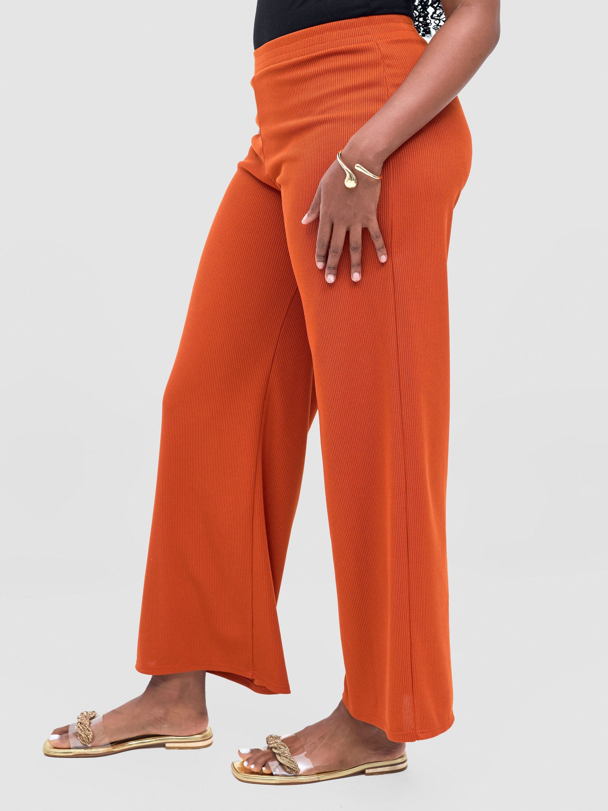 Vivo Rema Straight Leg Pants - Burnt Orange