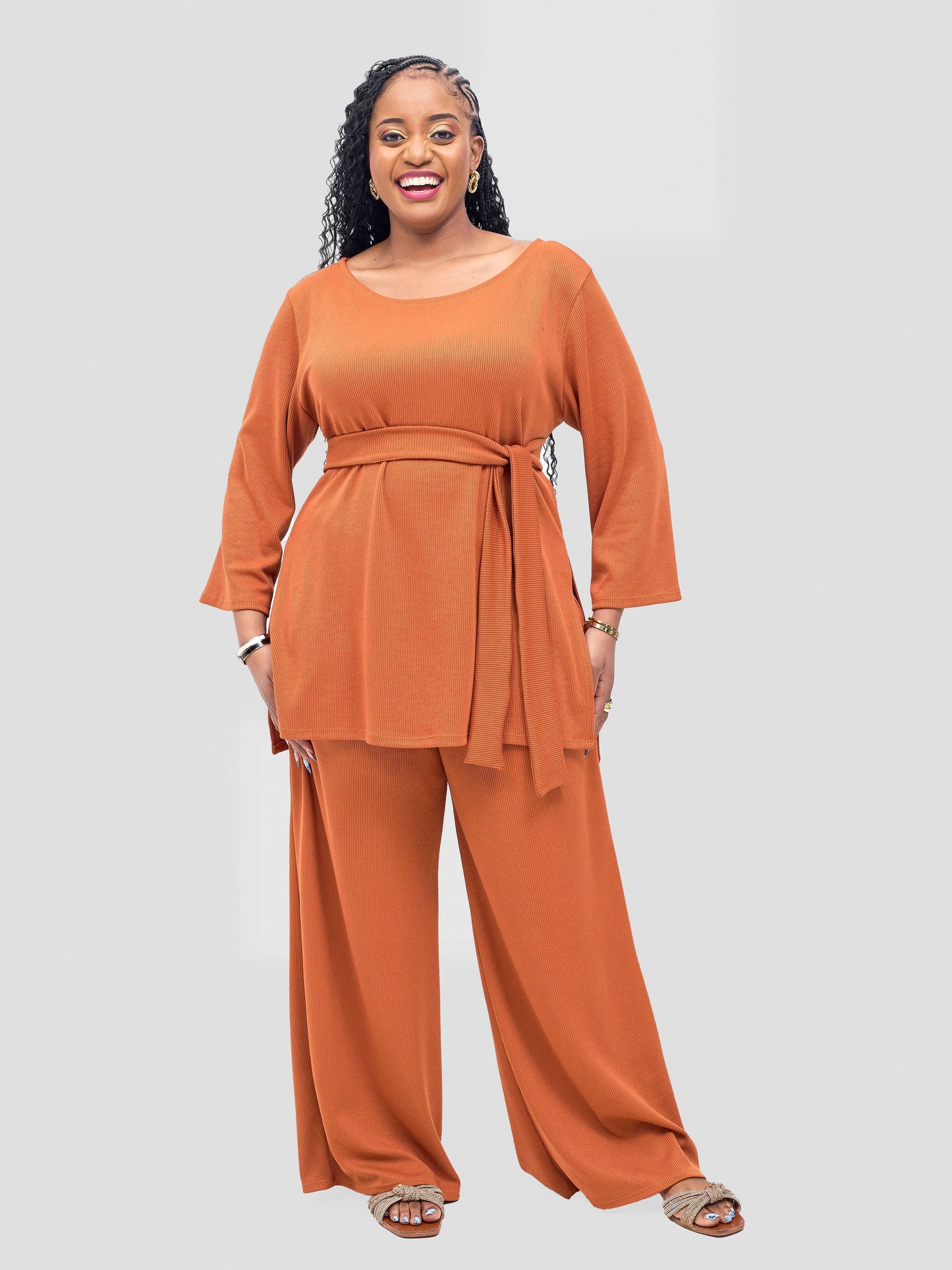 Vivo Rema Straight Leg Pants - Rust