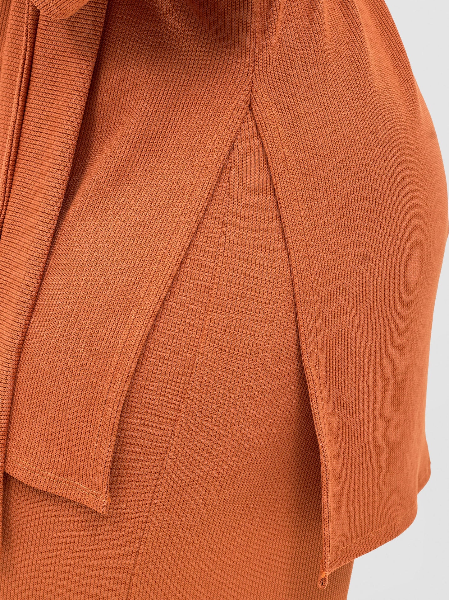 Vivo Rema 3/4 Sleeve Side Slit Tunic Top  - Rust