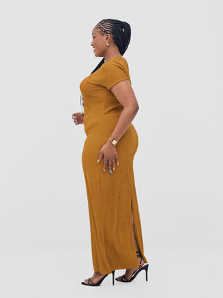 Vivo Kaisa Short Sleeve Maxi Bodycon - Mustard