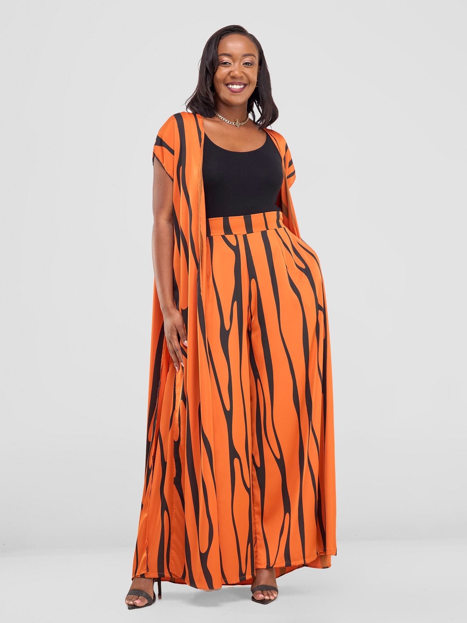 Vivo Chidii Wide Leg Pants - Rust / Black Sidi Print