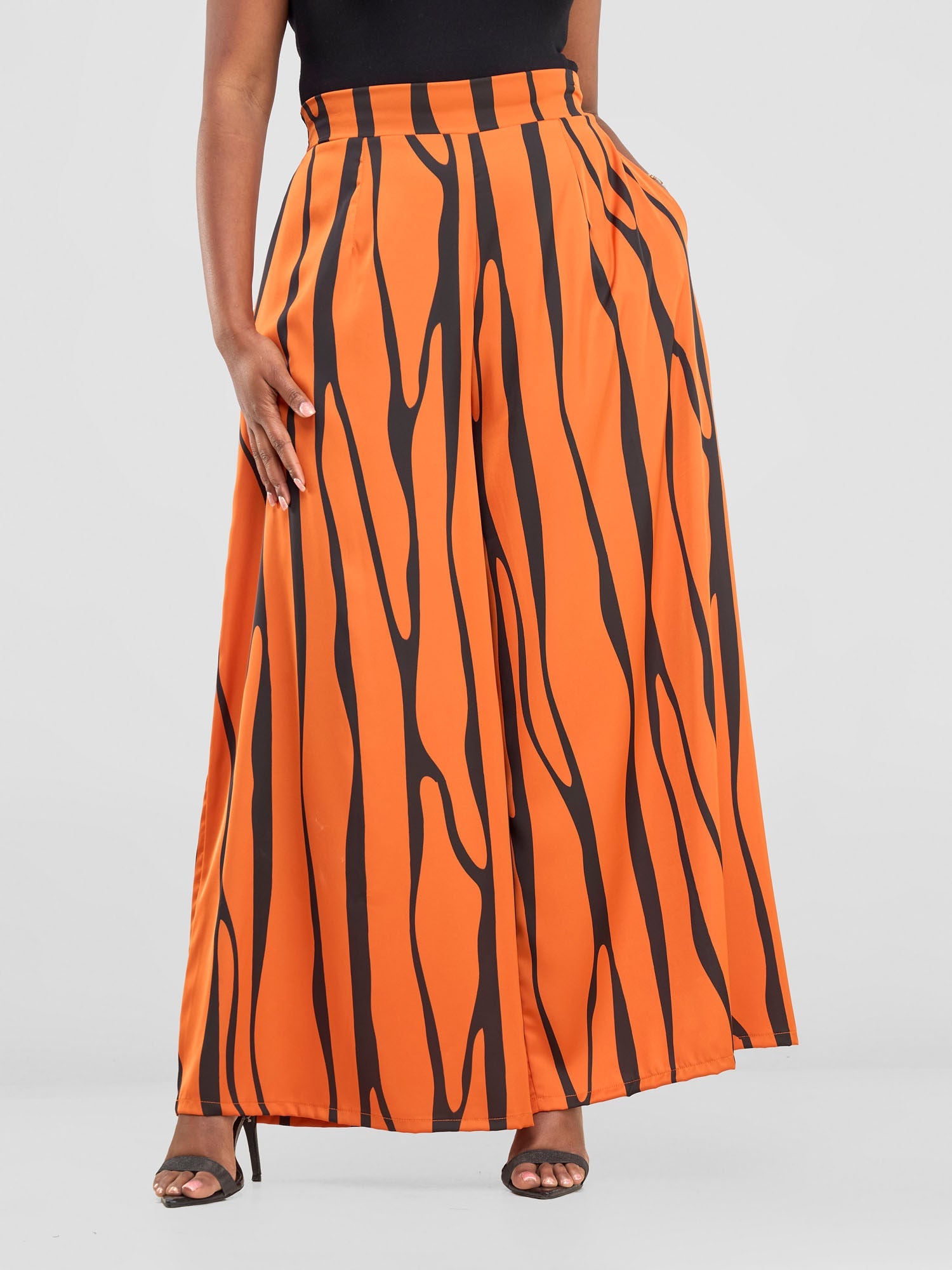 Vivo Chidii Wide Leg Pants - Rust / Black Sidi Print