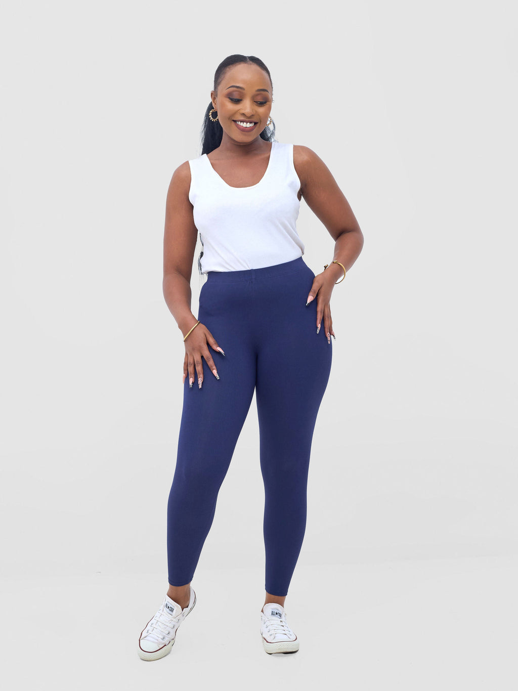 Vivo Basic Capri Leggings - Navy Blue