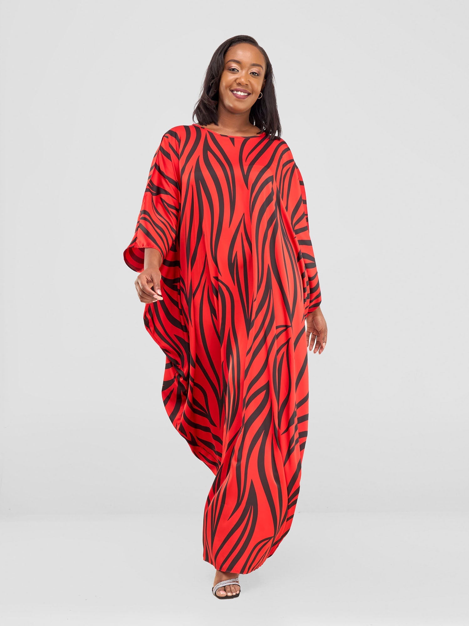 Vivo Chidii Maxi Kaftan - Red / Black Ameli Print