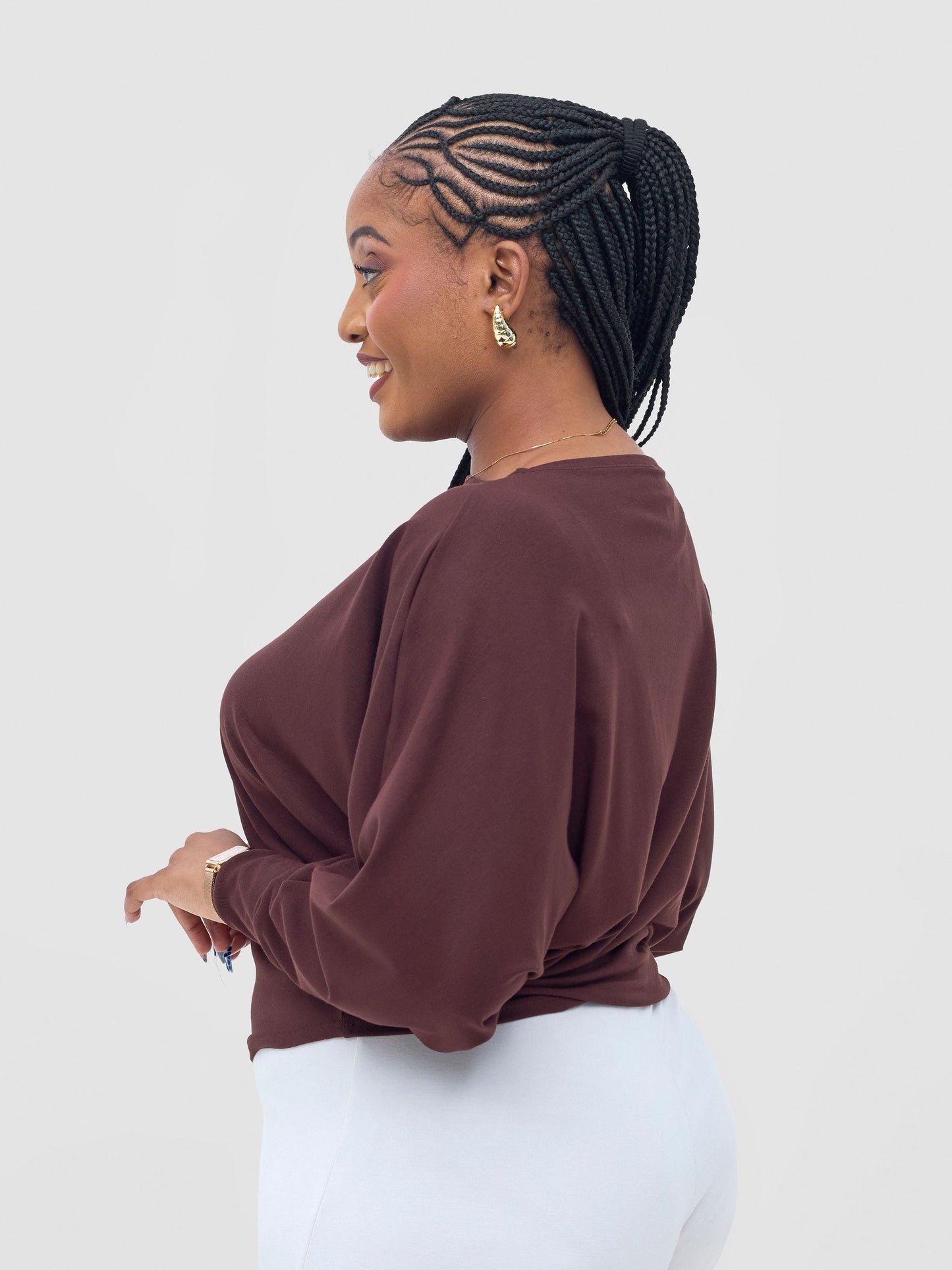 Vivo Bana Batwing Top - Chocolate