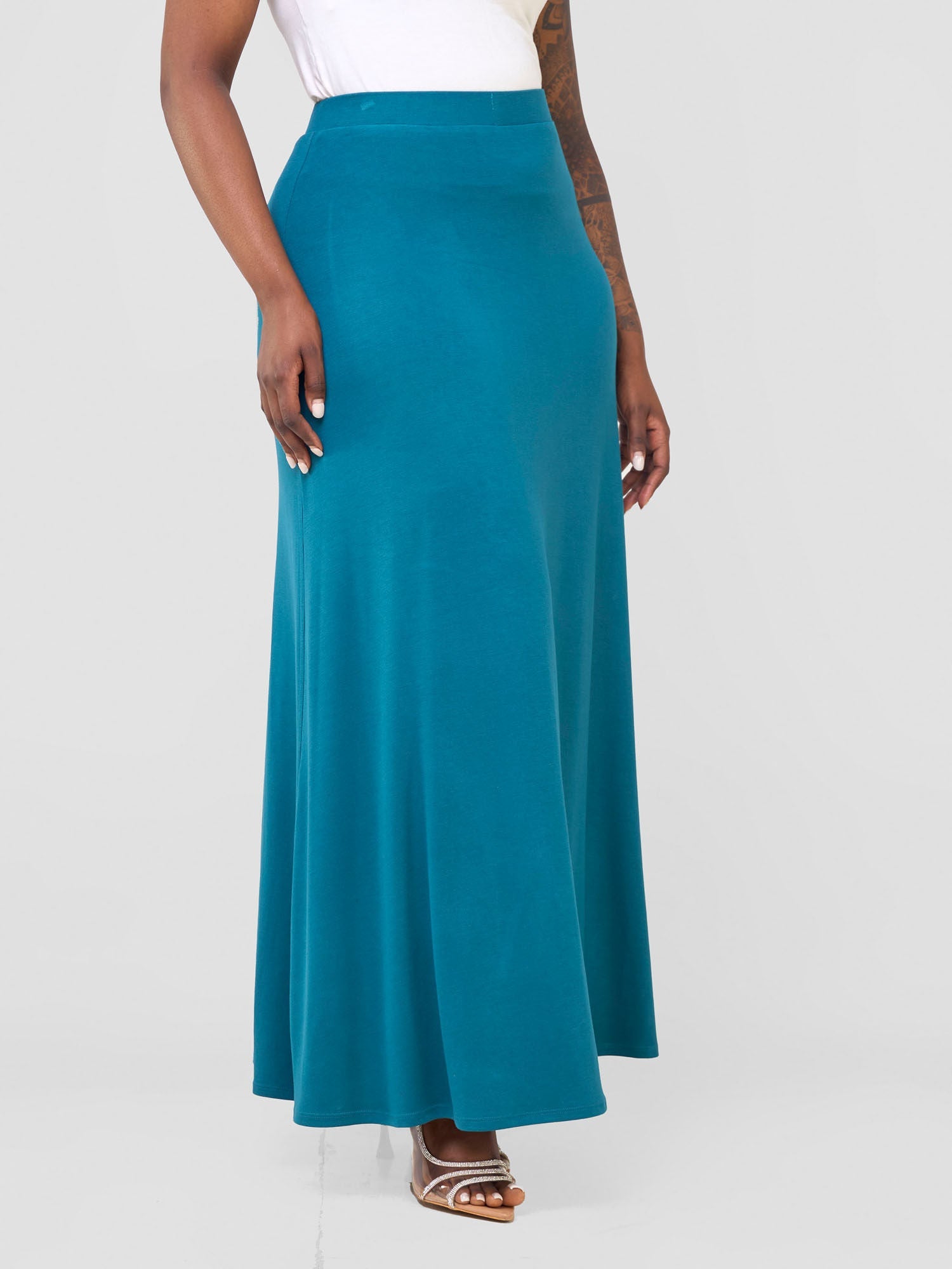 Vivo Basic A-line Maxi Skirt -Teal