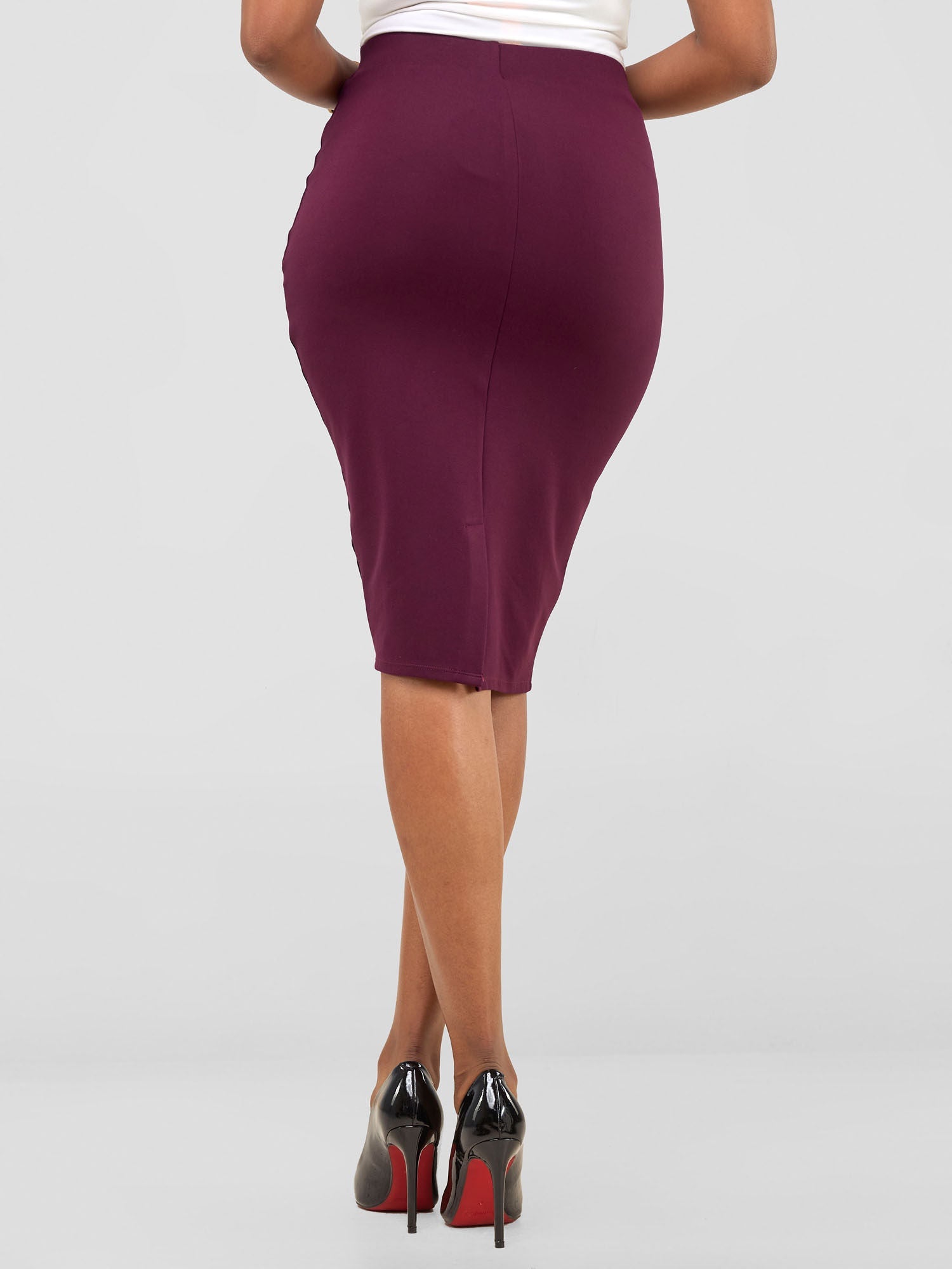 Vivo Tatari Panelled Skirt - Burgundy / Black