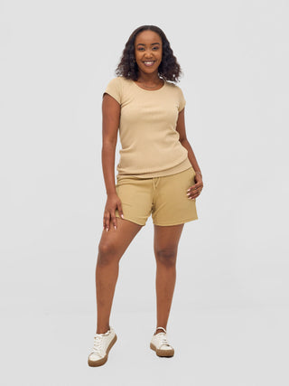 Vivo Chela Drawstring Shorts - Light Taupe