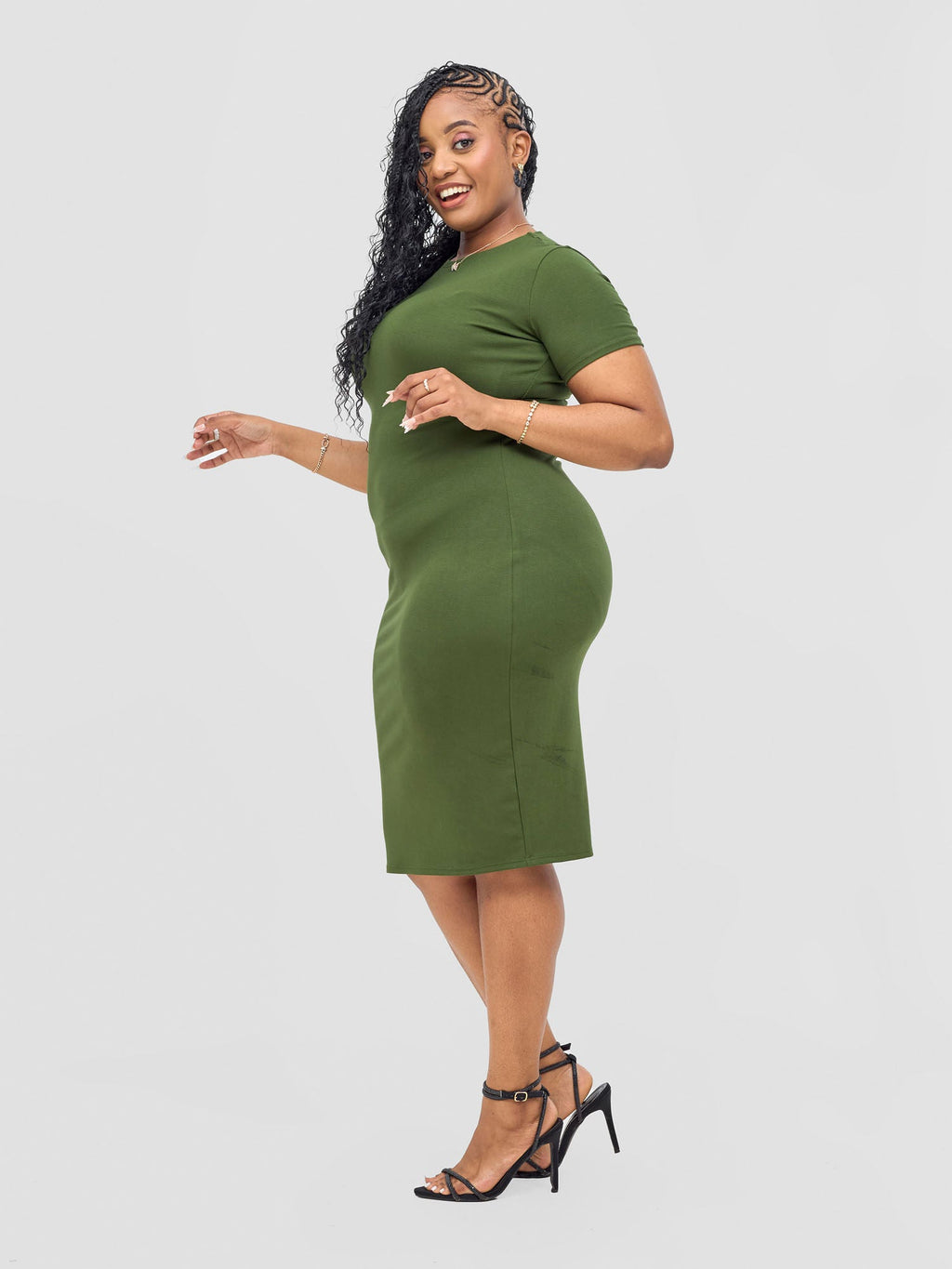 Vivo Leila Short Sleeve Bodycon - Hunters