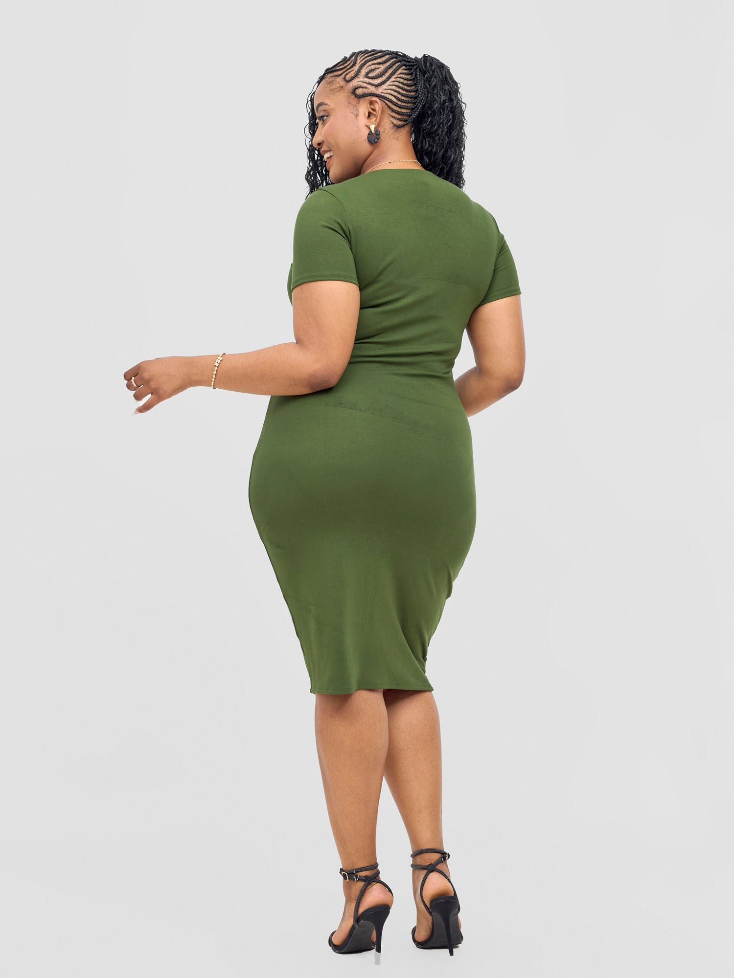Vivo Leila Short Sleeve Bodycon - Hunters