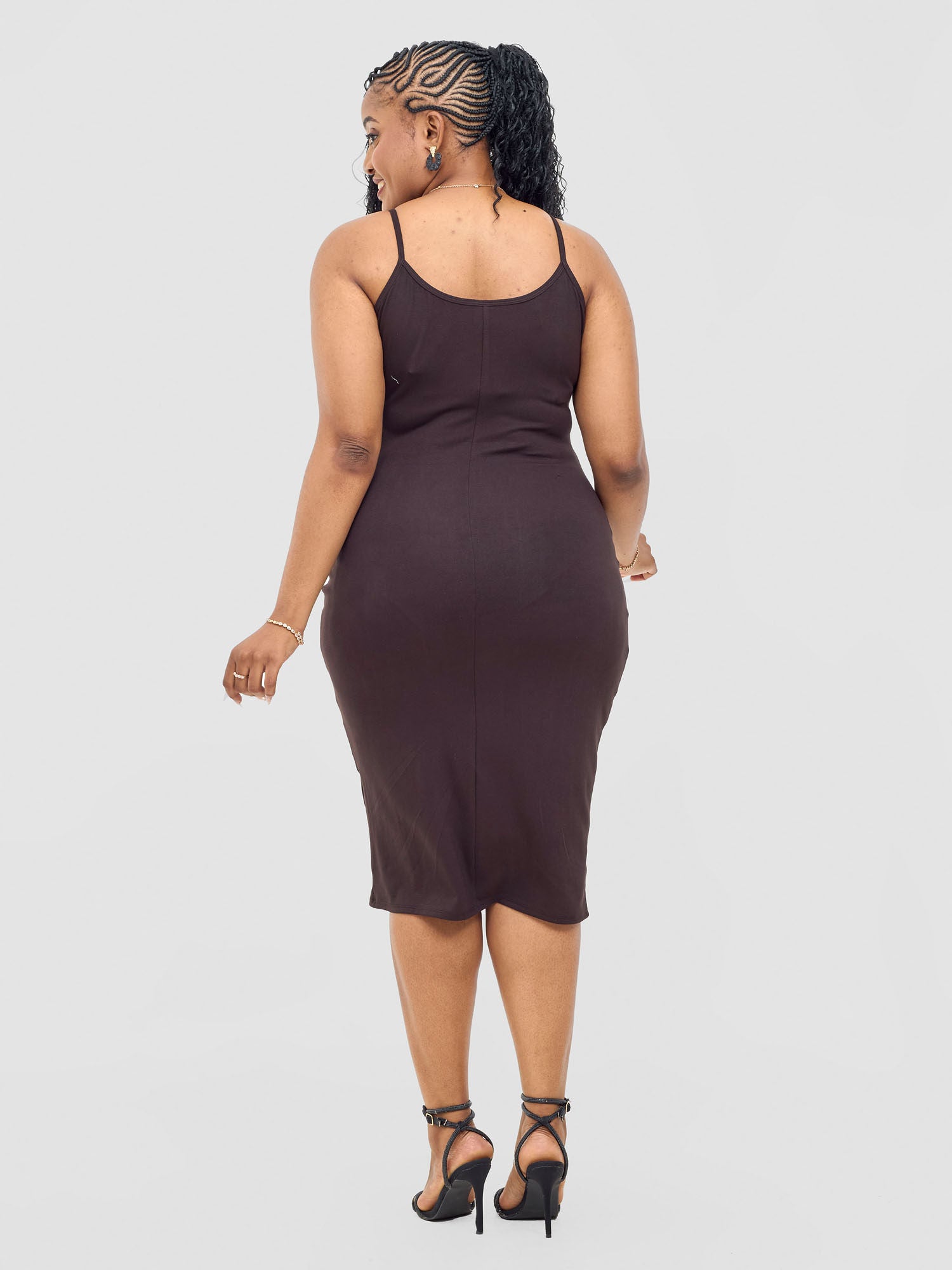 Vivo Val Strappy Bodycon Dress - Chocolate