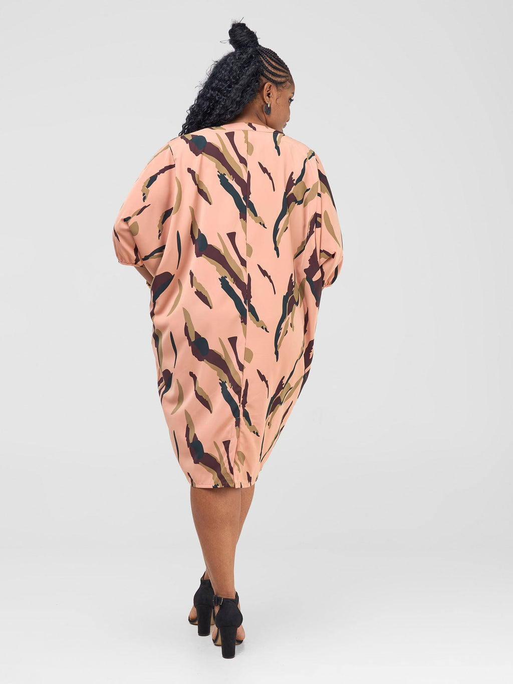 Vivo Reba Dolman Dress  - Tan / Brown Reba Print