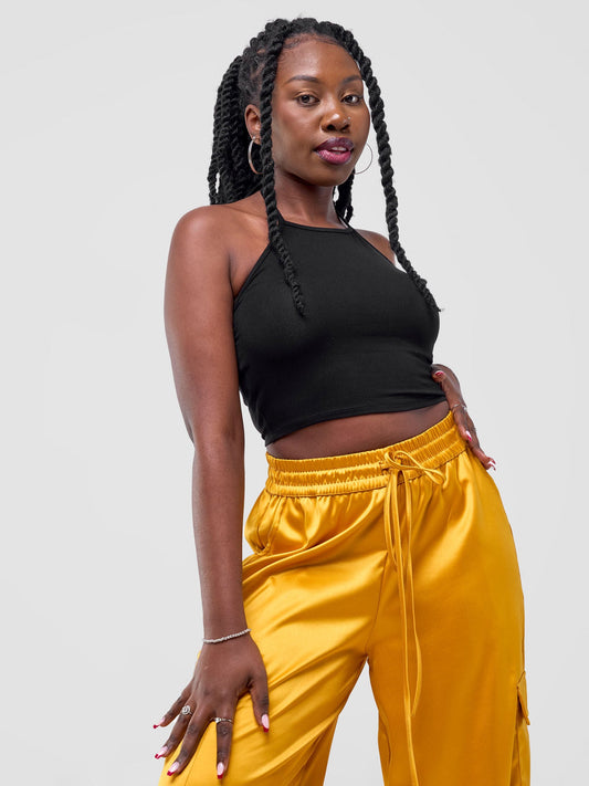 Zoya Basic Halter Tie Top - Black