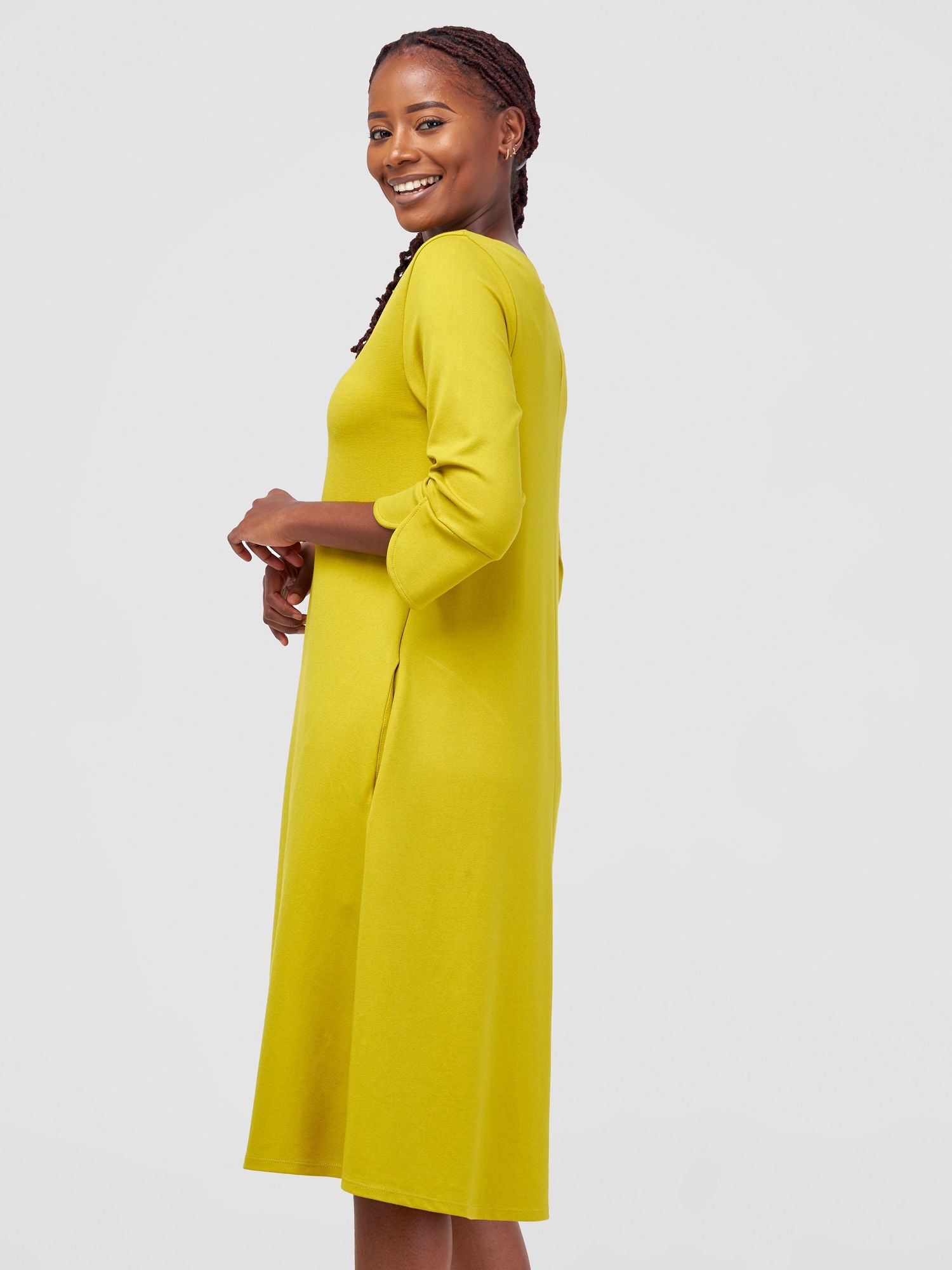 Vivo Zawadi Keyhole Dress - Olive