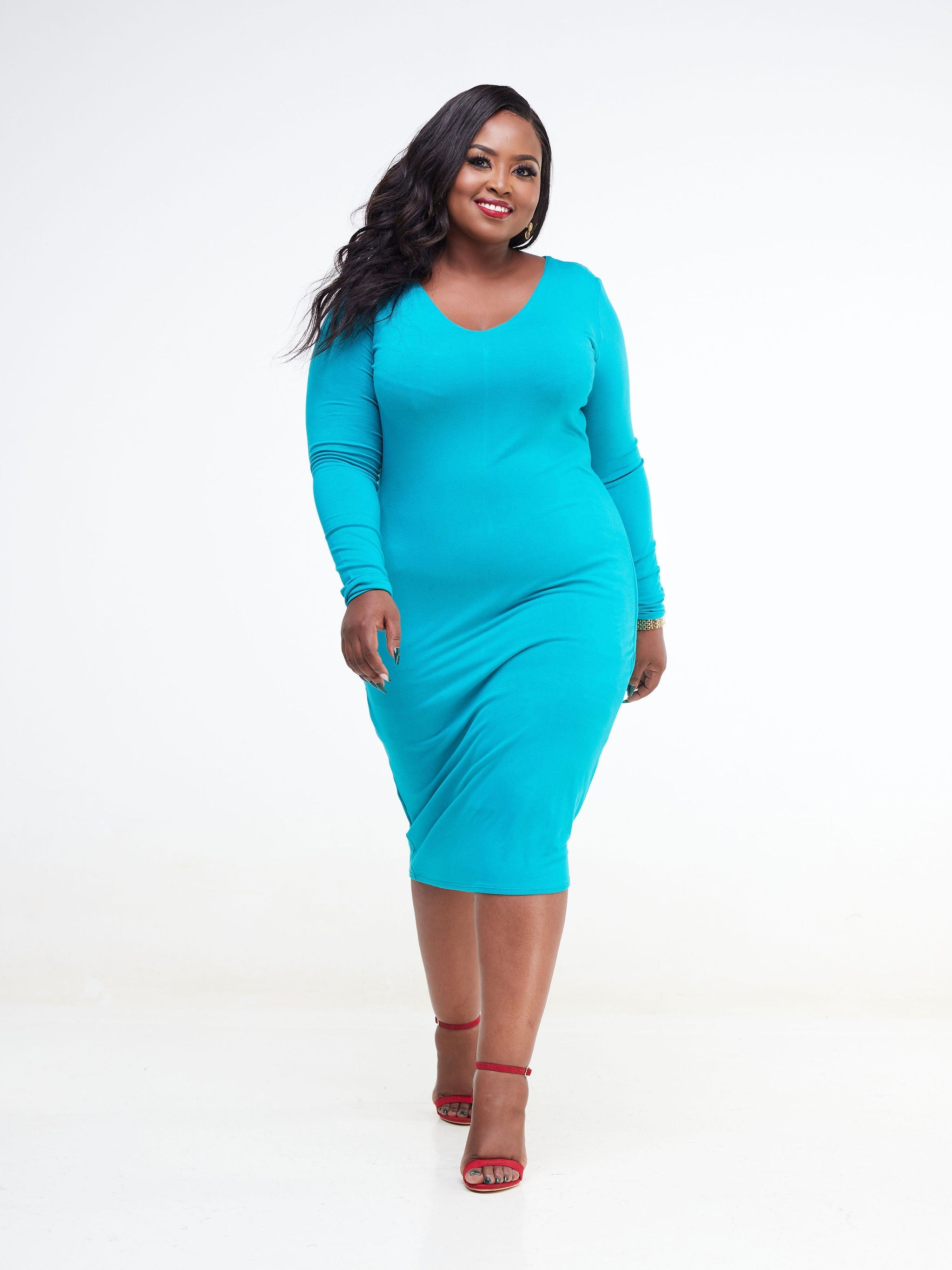 Vivo Basic Long Sleeved Double Layered Bodycon - Sea Green