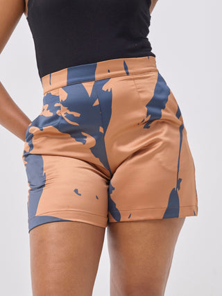 Vivo Beali Shorts - Tan / Navy Lea Print