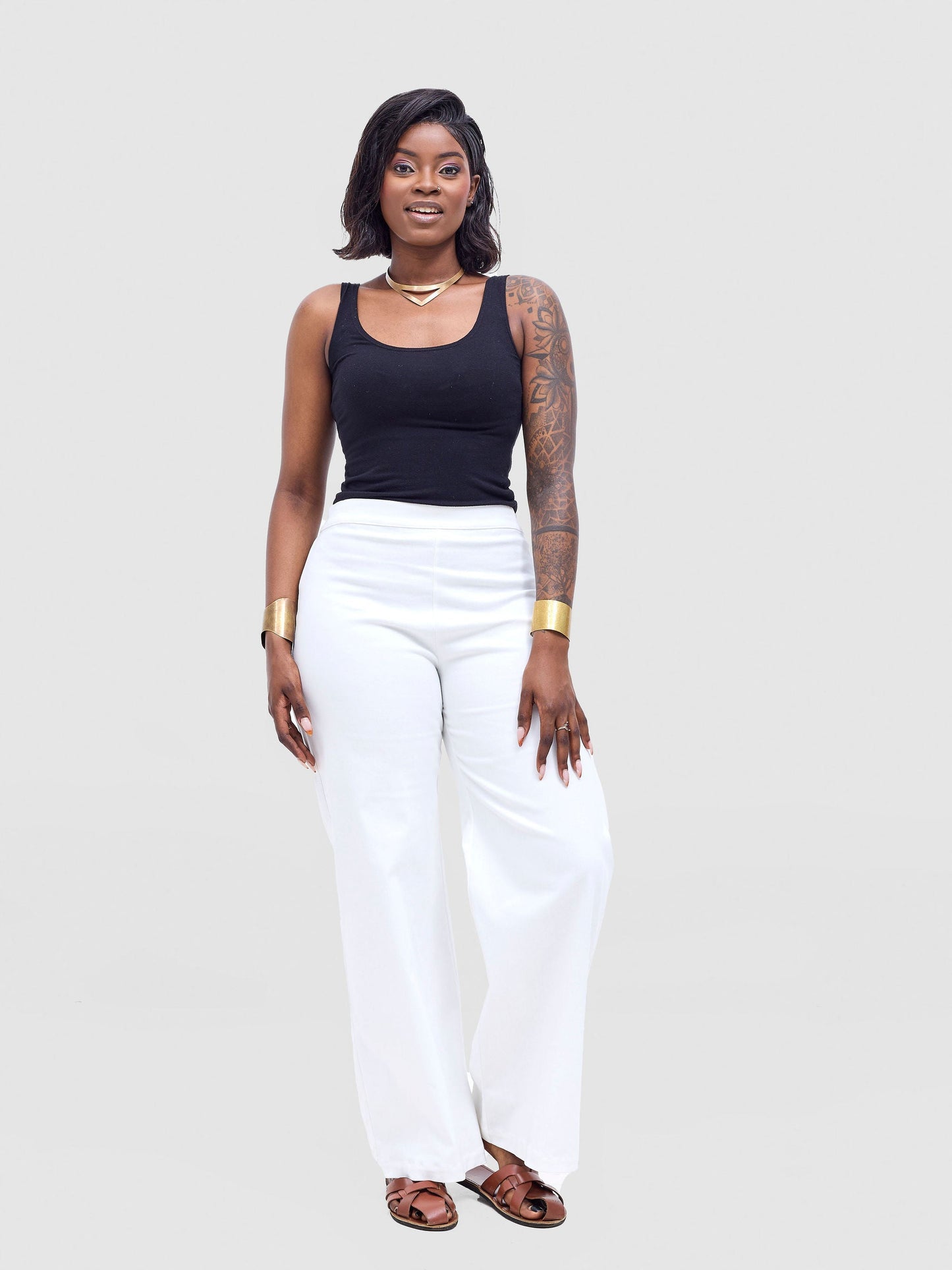 Safari Tiwa Wide Leg Pants - White
