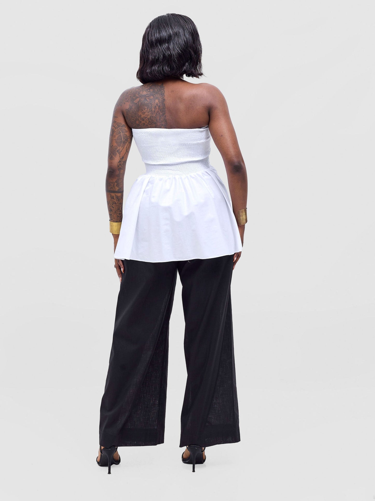 Safari Tiwa Shirred Top - White