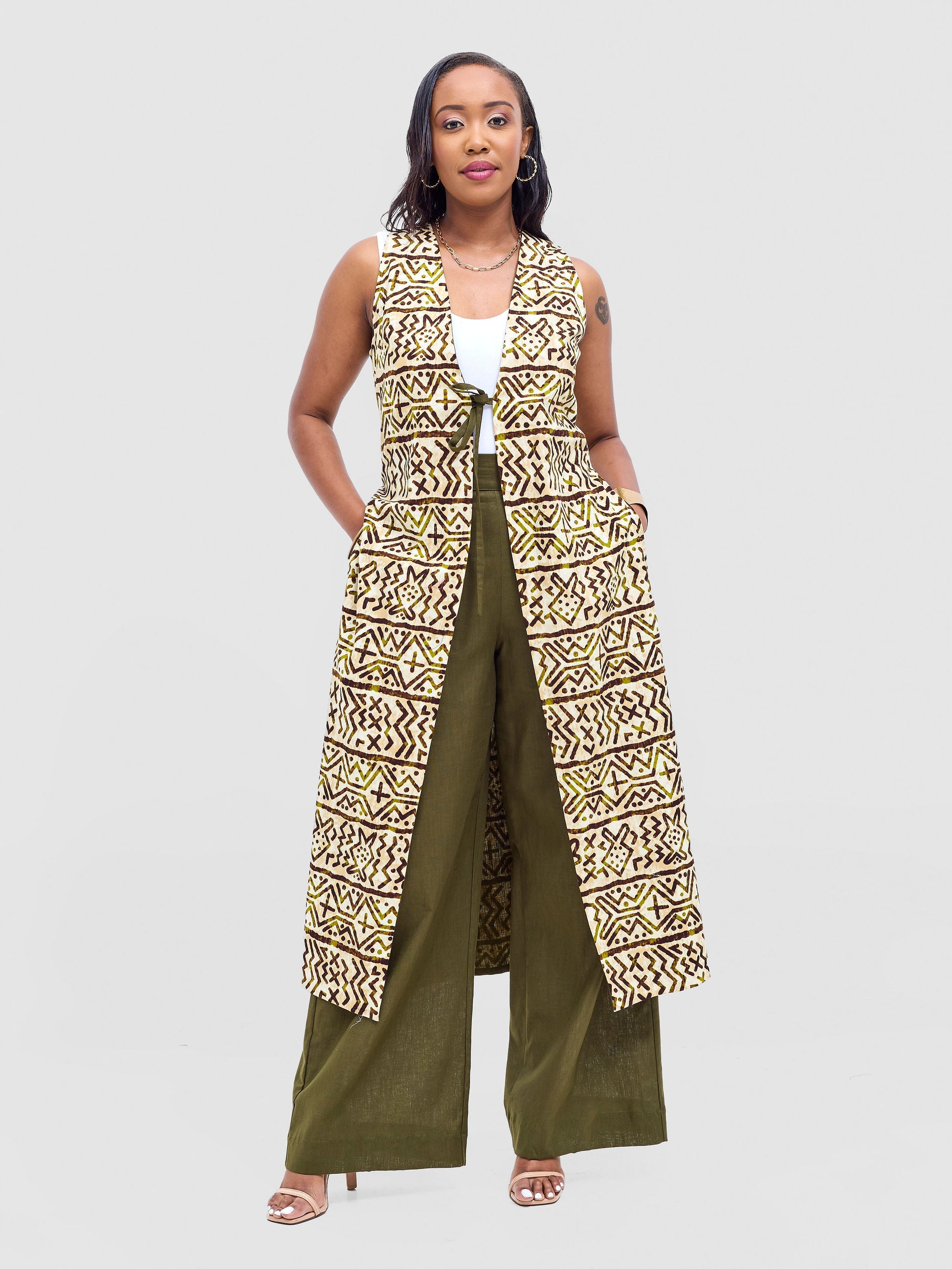 Safari Tiwa Wide Leg Pants - Hunters