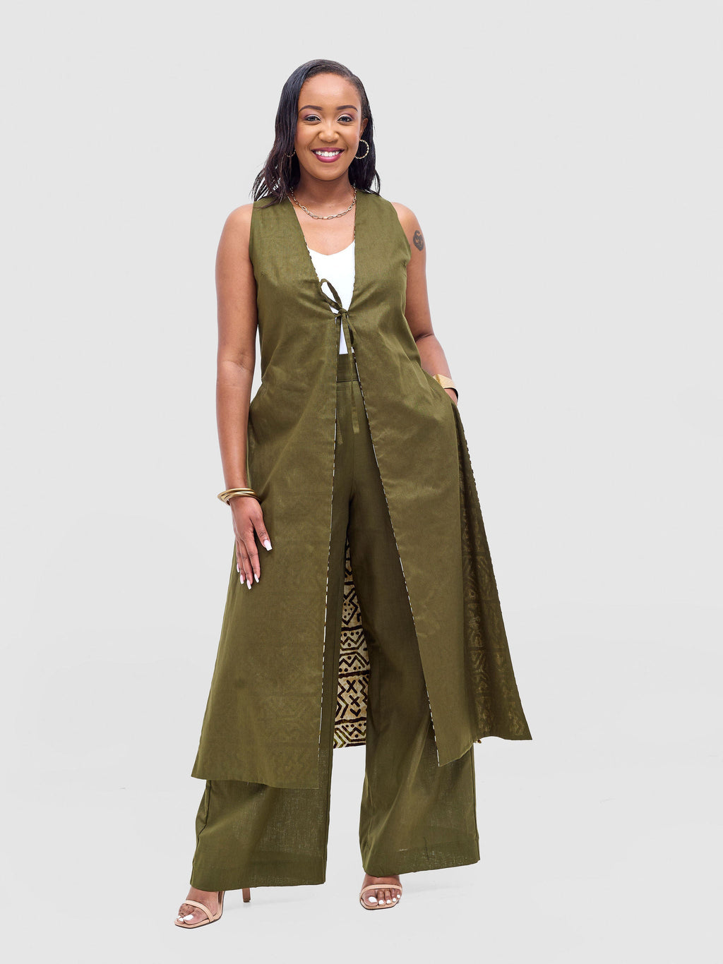 Safari Tiwa Wide Leg Pants - Hunters