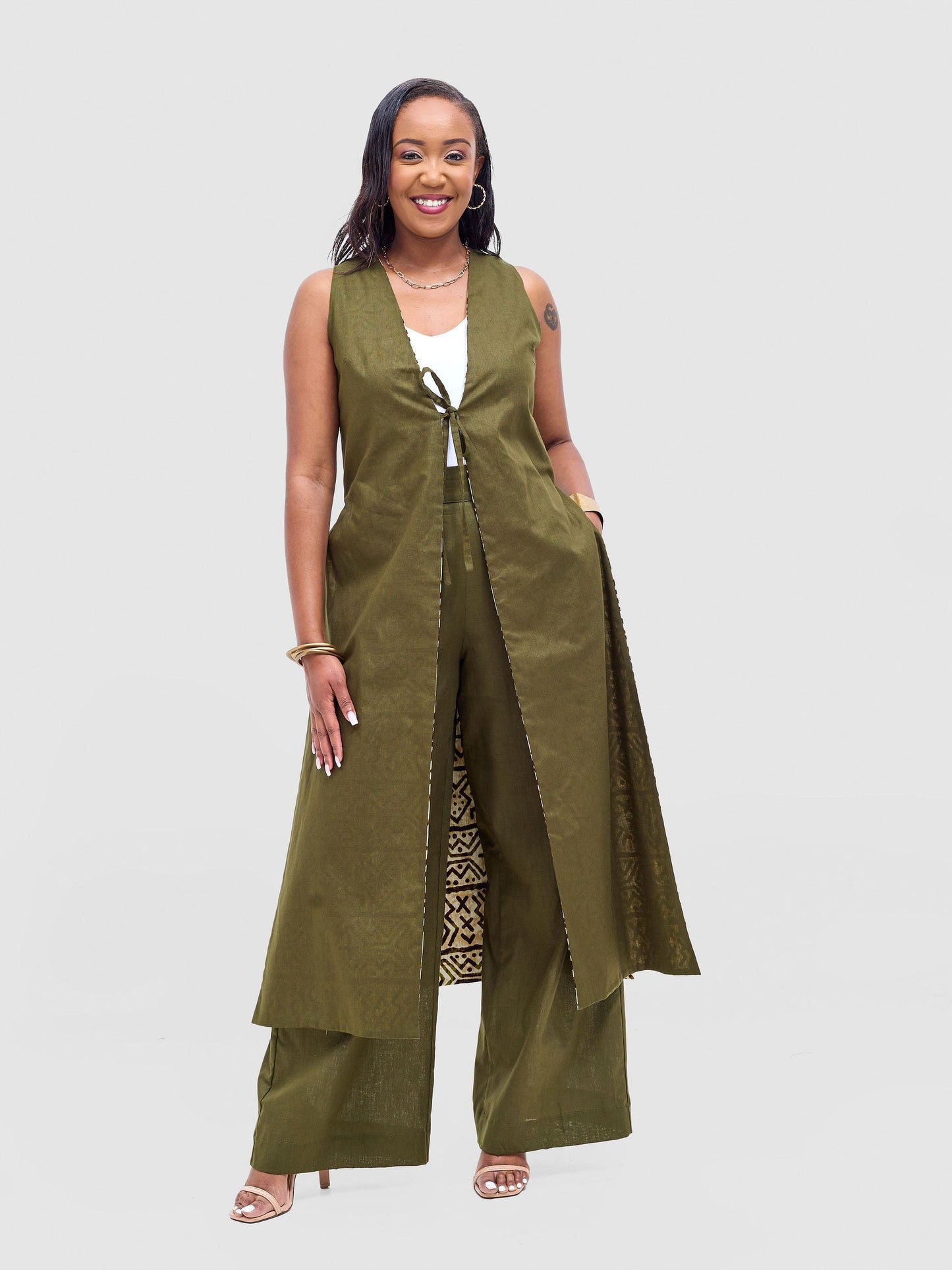 Safari Tiwa Wide Leg Pants - Hunters