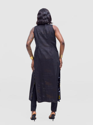 Safari Tiwa Reversible Tie Kimono - Black +Tayo Print