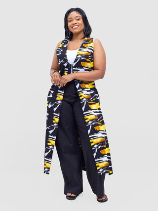 Safari Tiwa Reversible Tie Kimono - Black +Tayo Print