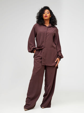Vivo Wastani  Drawstring Pants - Chocolate