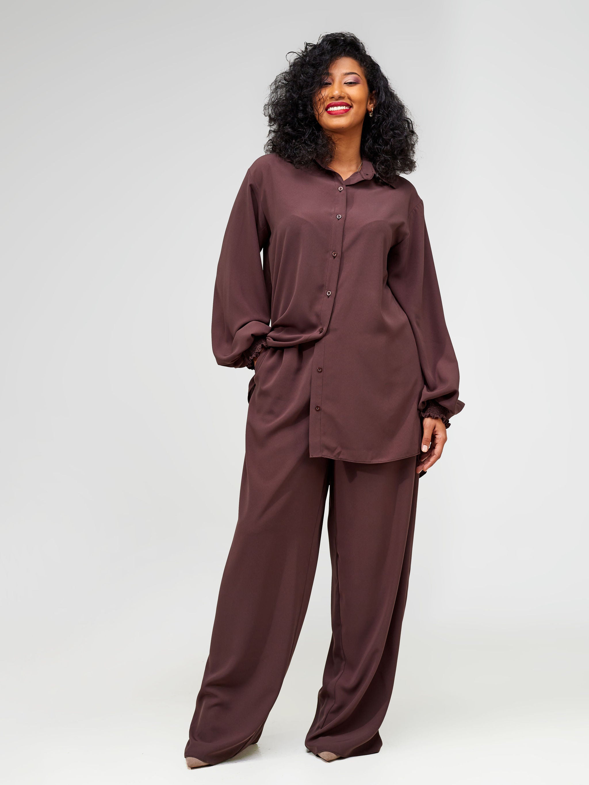 Vivo Wastani  Drawstring Pants - Chocolate