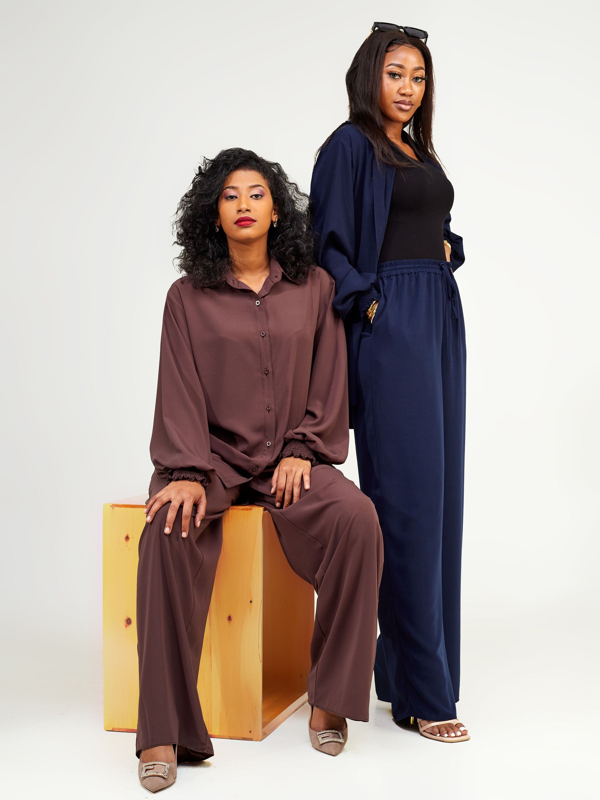 Vivo Wastani  Drawstring Pants - Chocolate