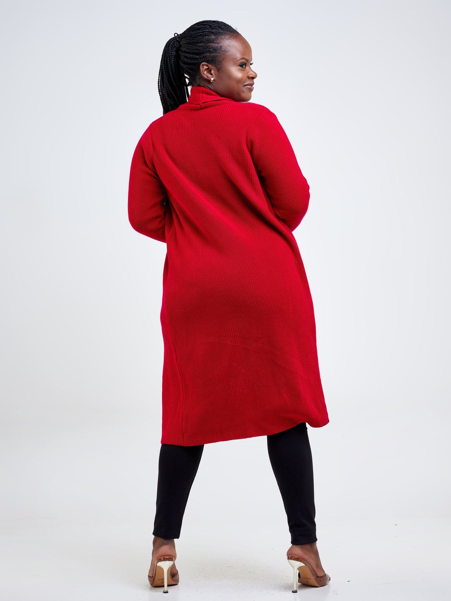 Vivo Long Sleeve Midi Waterfall - Dark Red