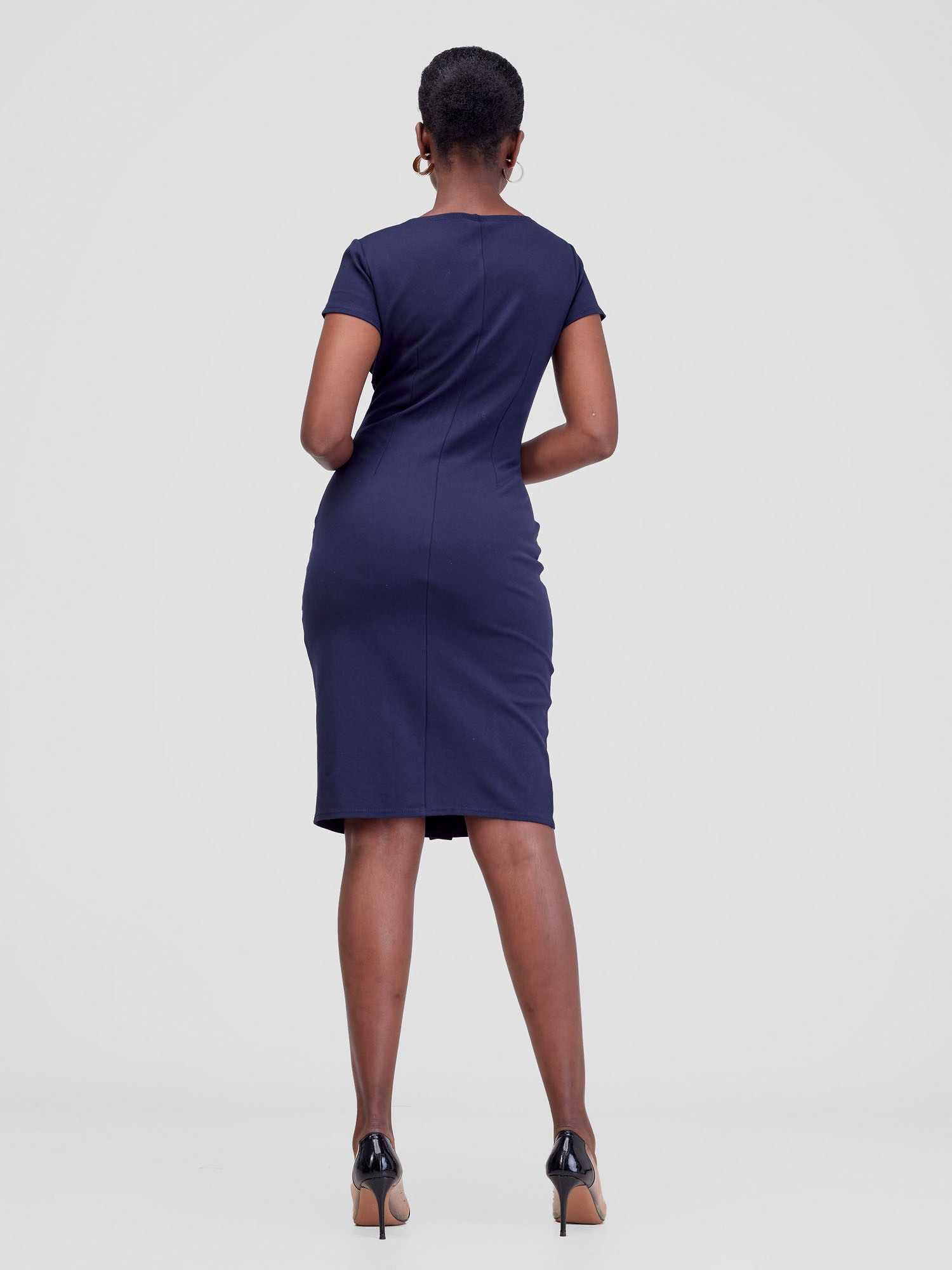 Vivo Tande Boat Neck Dress  - Dark Navy