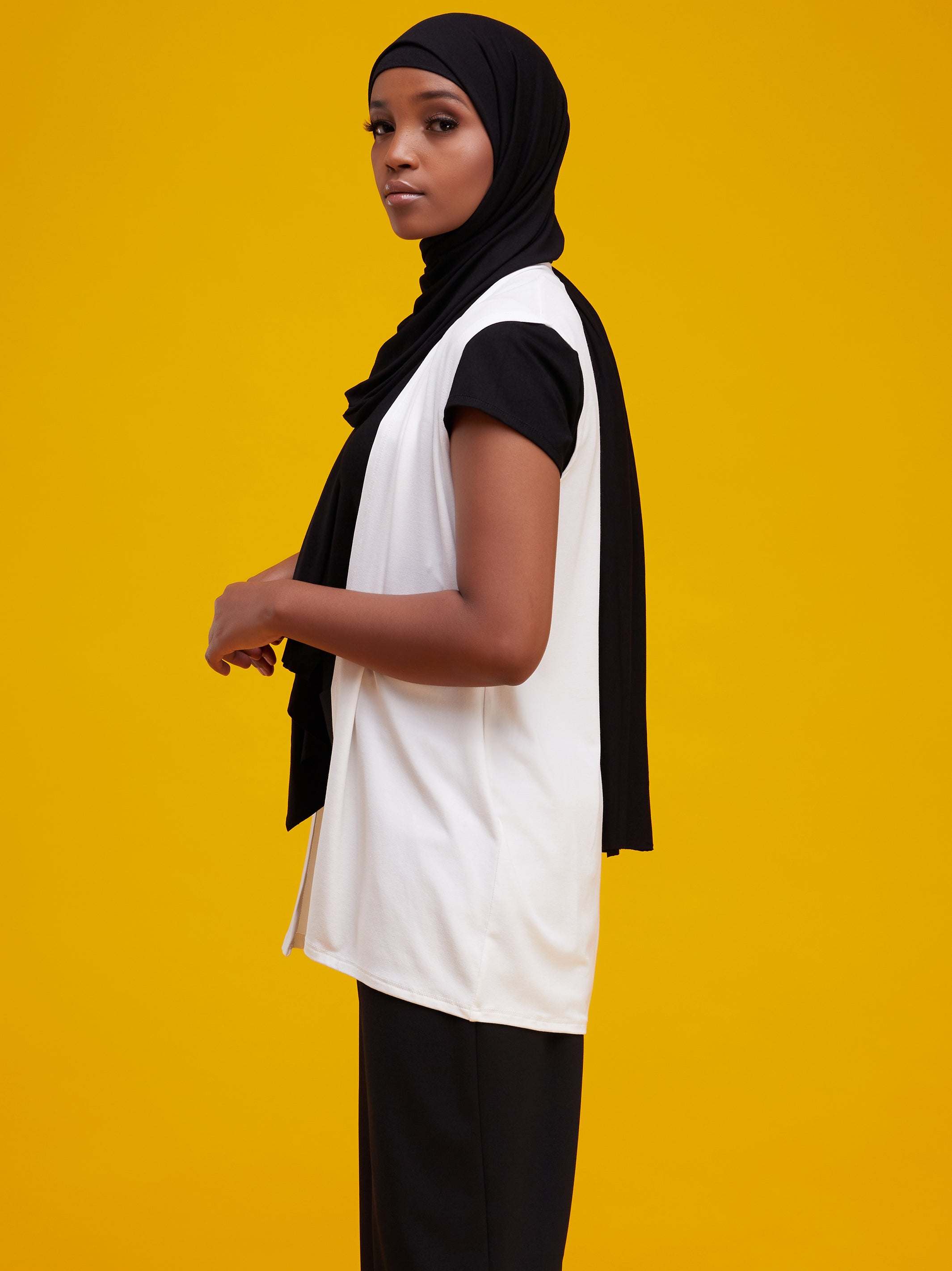 Vivo Basic Sleeveless Jersey Waterfall -  Off White