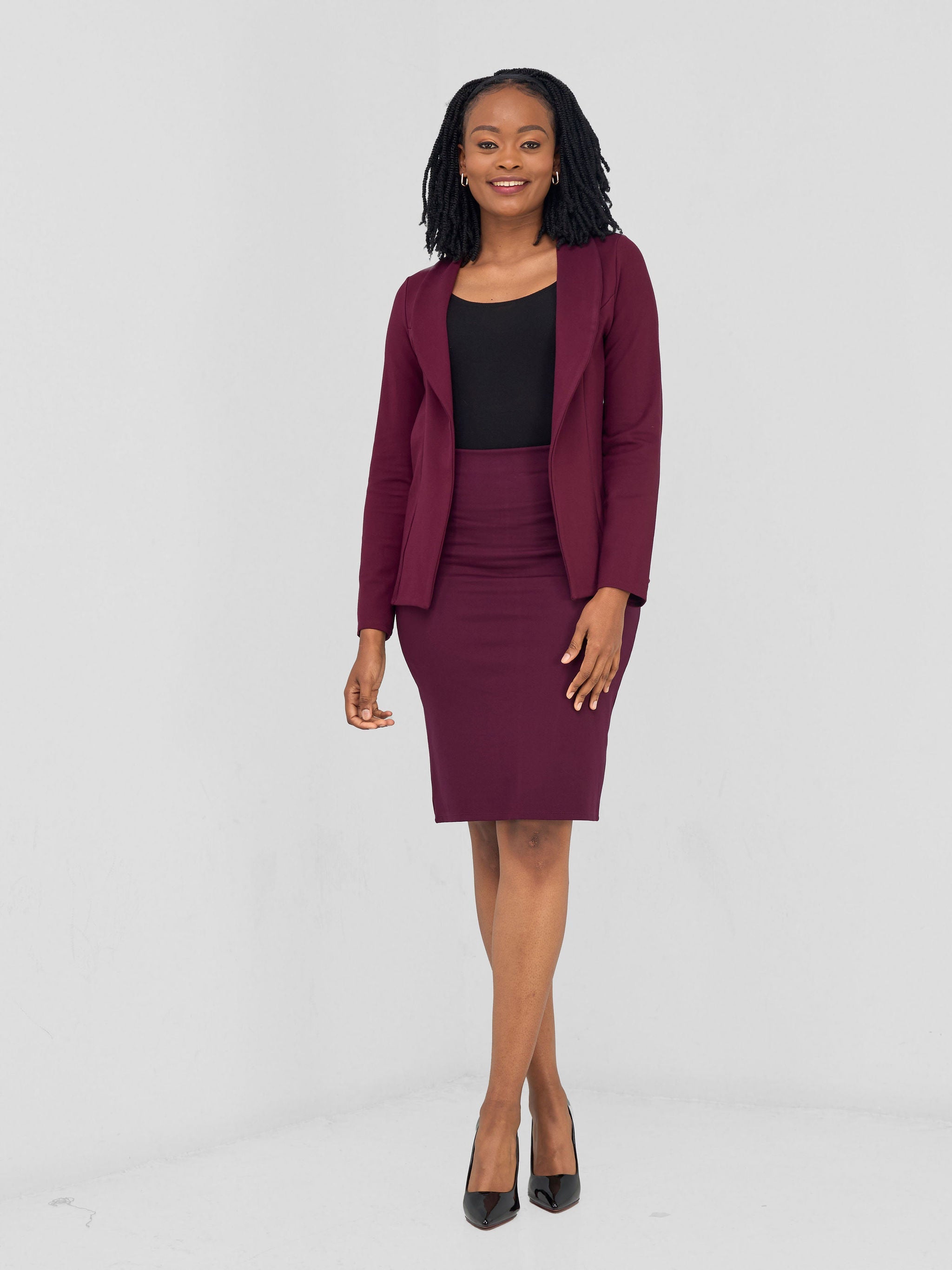 Vivo Faraji Long Sleeve Jacket - Burgundy