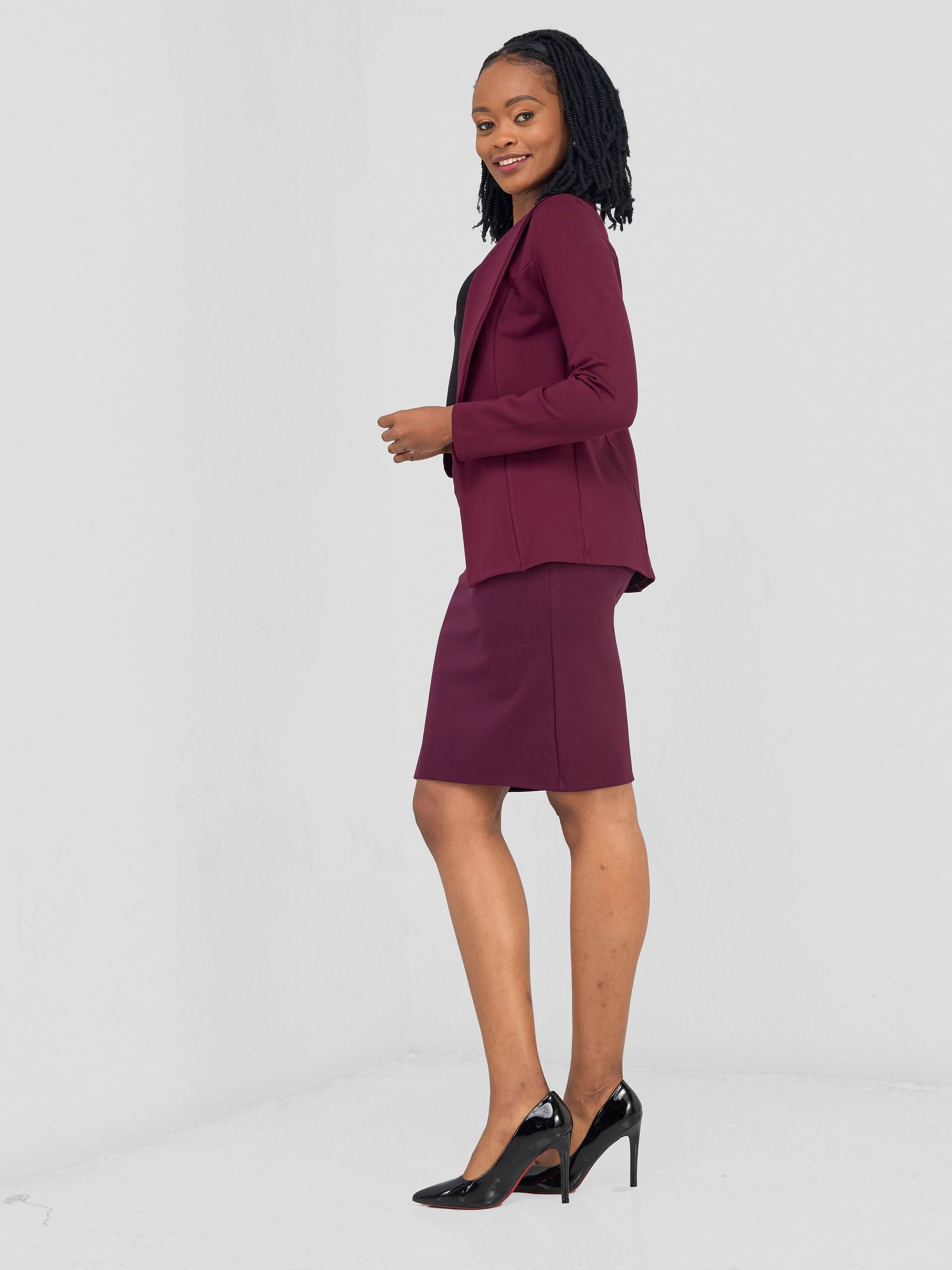 Vivo Faraji Long Sleeve Jacket - Burgundy