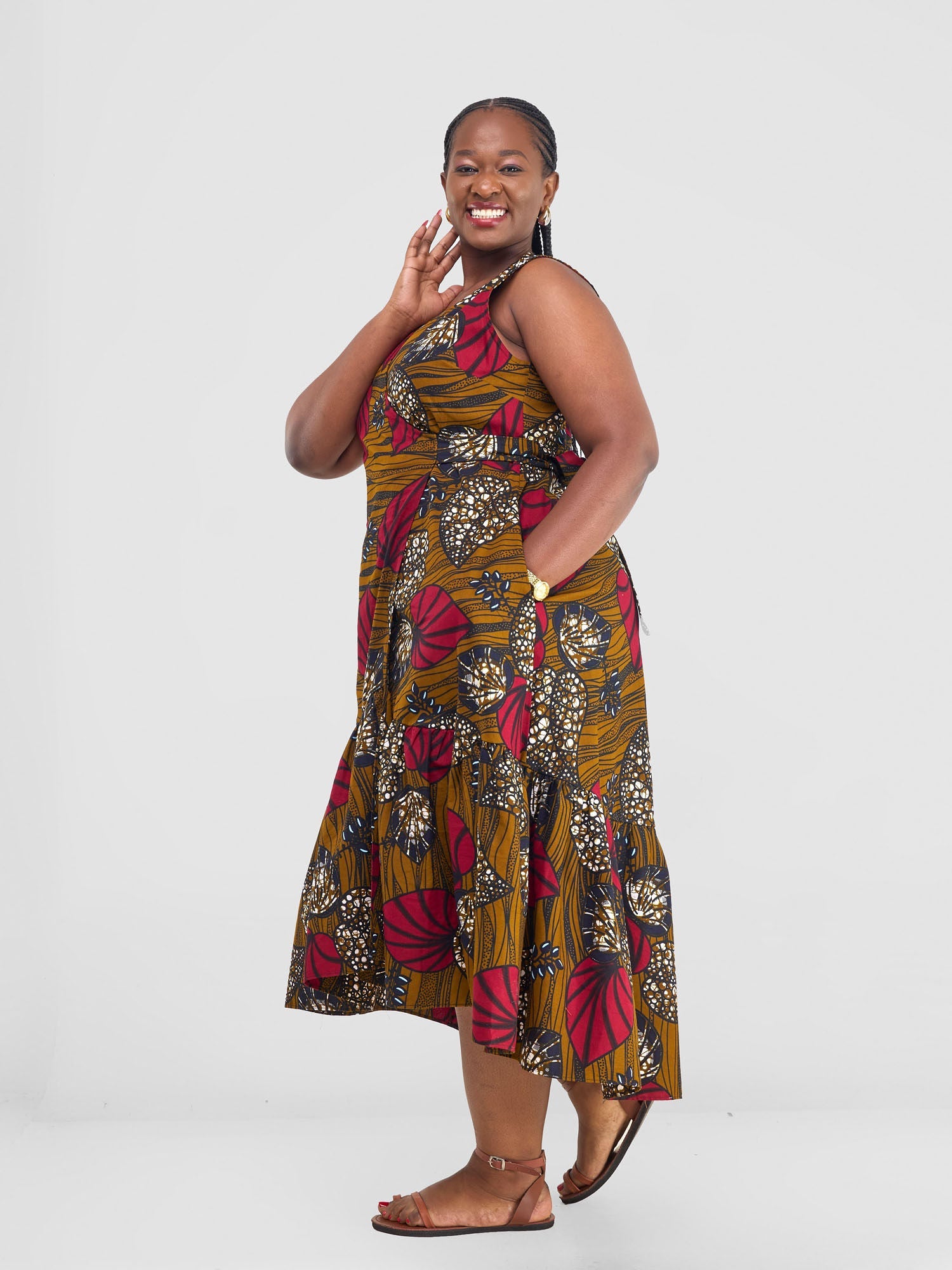 Safari Savannah Kitenge Midi Wrap Dress - Sipo Print