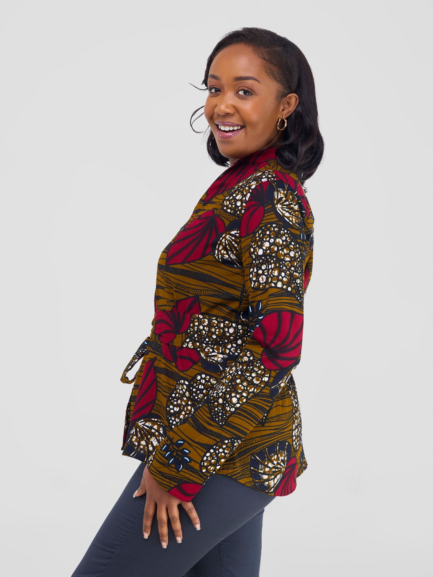 Safari Savannah Kitenge Chinese Collar Shirt - Sipo Print