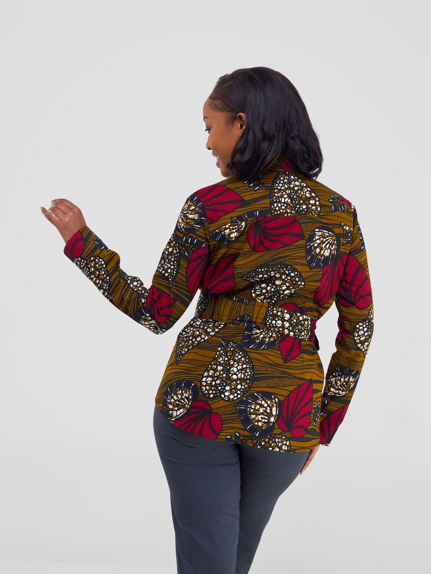 Safari Savannah Kitenge Chinese Collar Shirt - Sipo Print