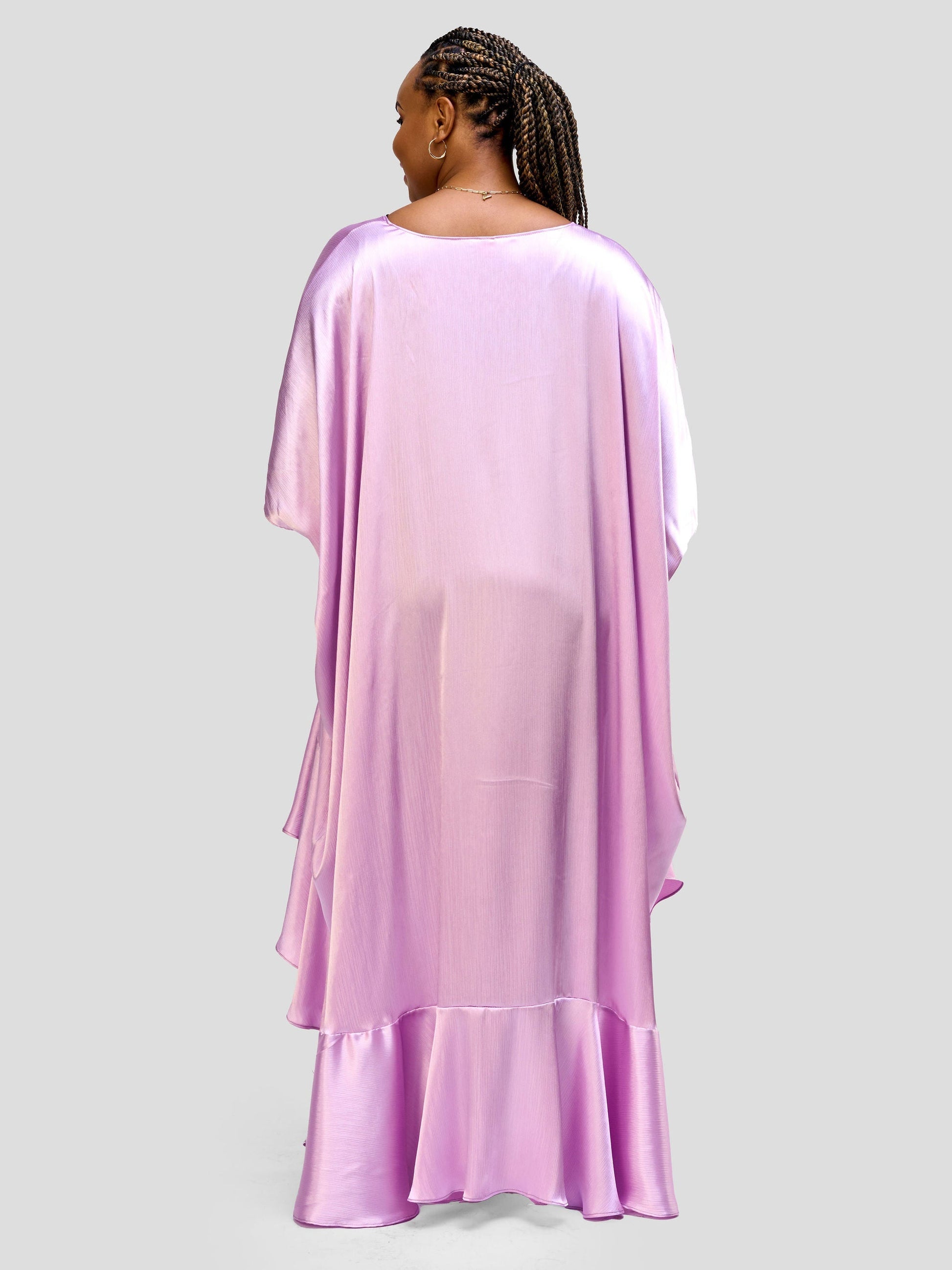 Vivo Nimali Satin Flounce Kimono - Lilac