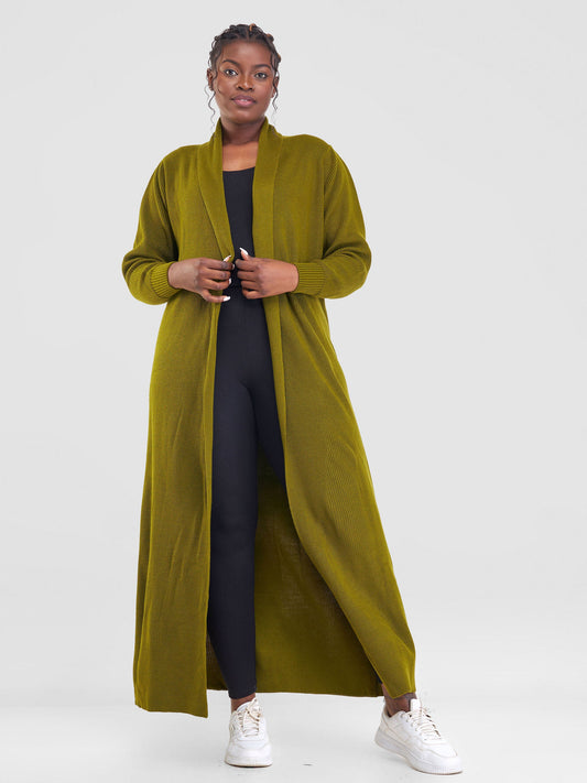 Vivo Long Sleeve Maxi Waterfall - Olive Green
