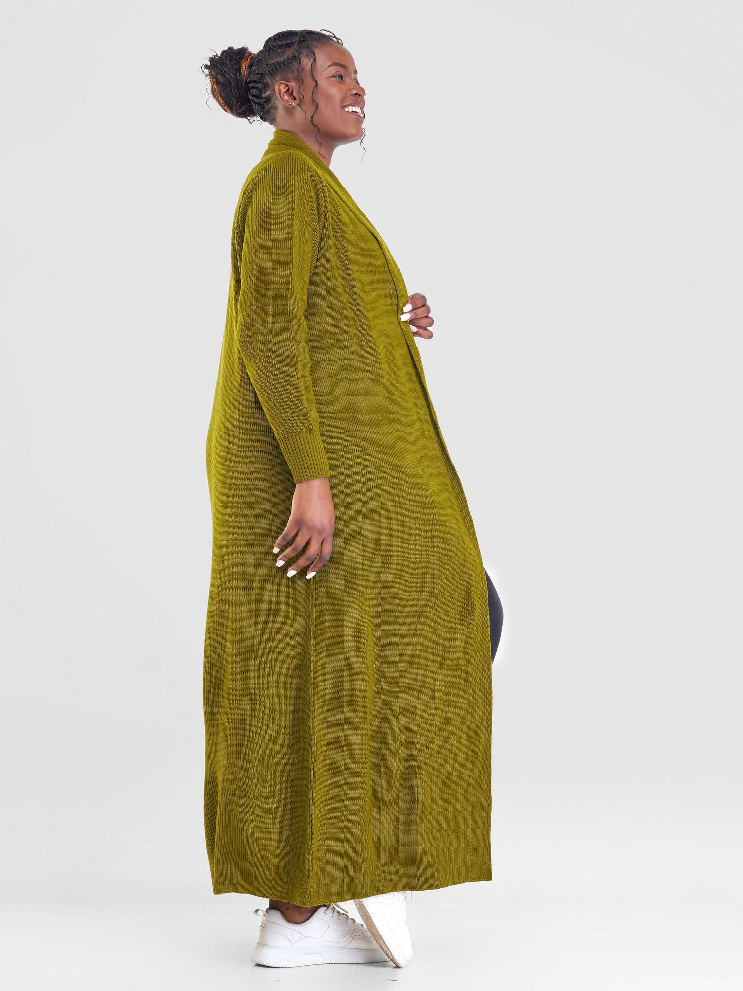 Vivo Long Sleeve Maxi Waterfall - Olive Green